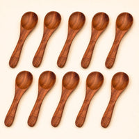 Neem Wood Spoon Set – 10 Pcs, 5 Inch Handcrafted Kitchen Spoons