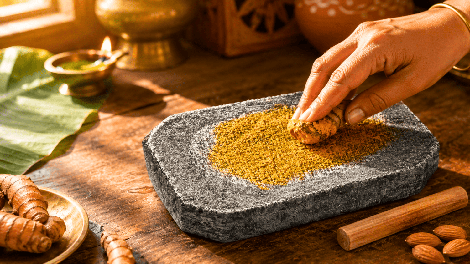 How to Use a Rubbing Stone for Turmeric & Sandalwood - Step-by-Step Guide - Twin Palmyra