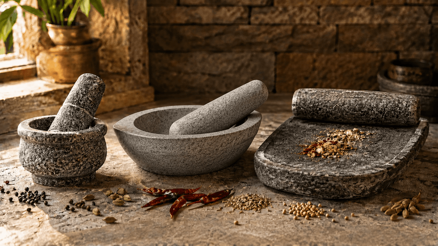 What are the different types of Stone Mortar and Pestle ? - Twin Palmyra
