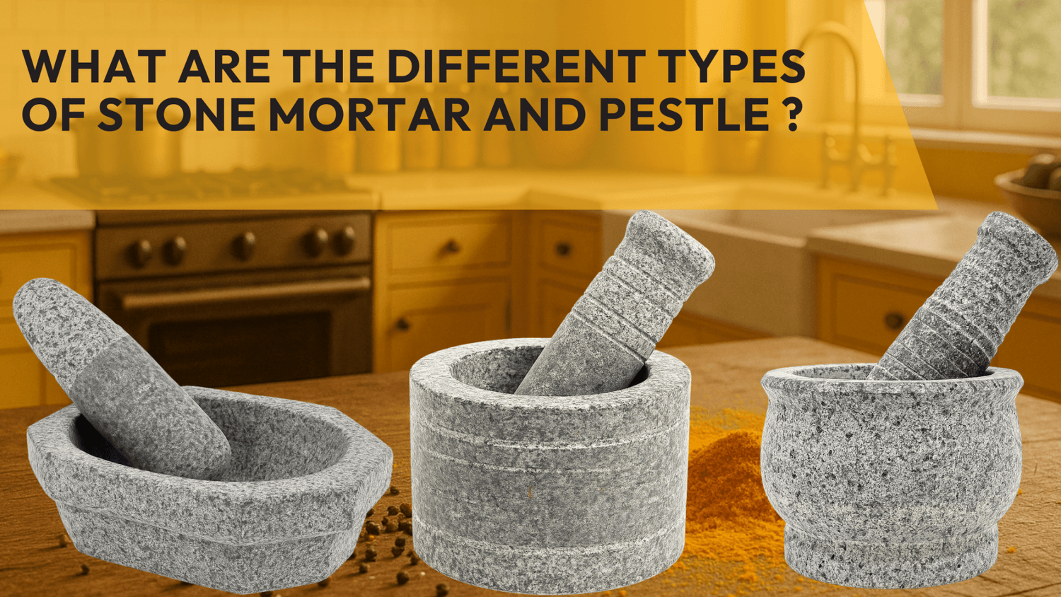 What are the different types of Stone Mortar and Pestle ?