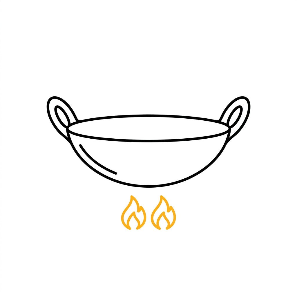 Handcrafted terracotta clay kadai for Indian cooking — brown and black mitti kadai