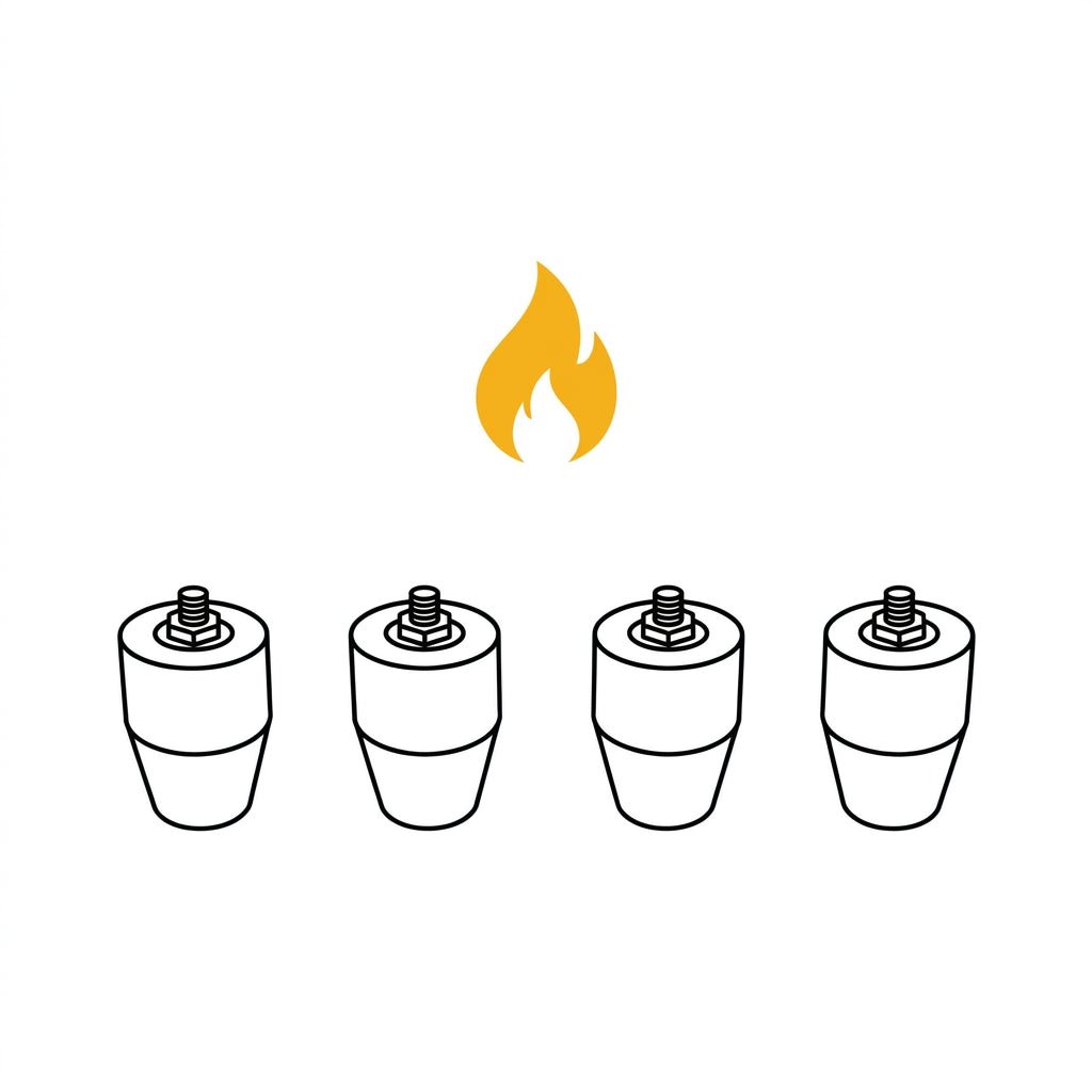 Replacement parts and accessories for Indian gas stoves — rubber legs and fittings