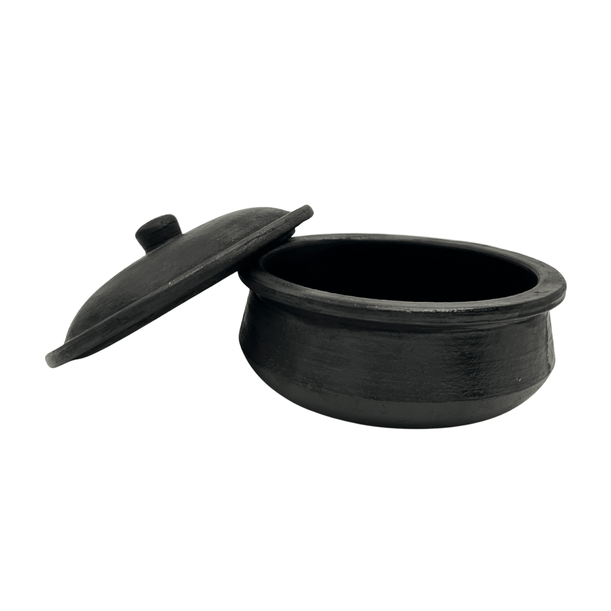 Clay cooking Pot with Lid | Black | Terracotta
