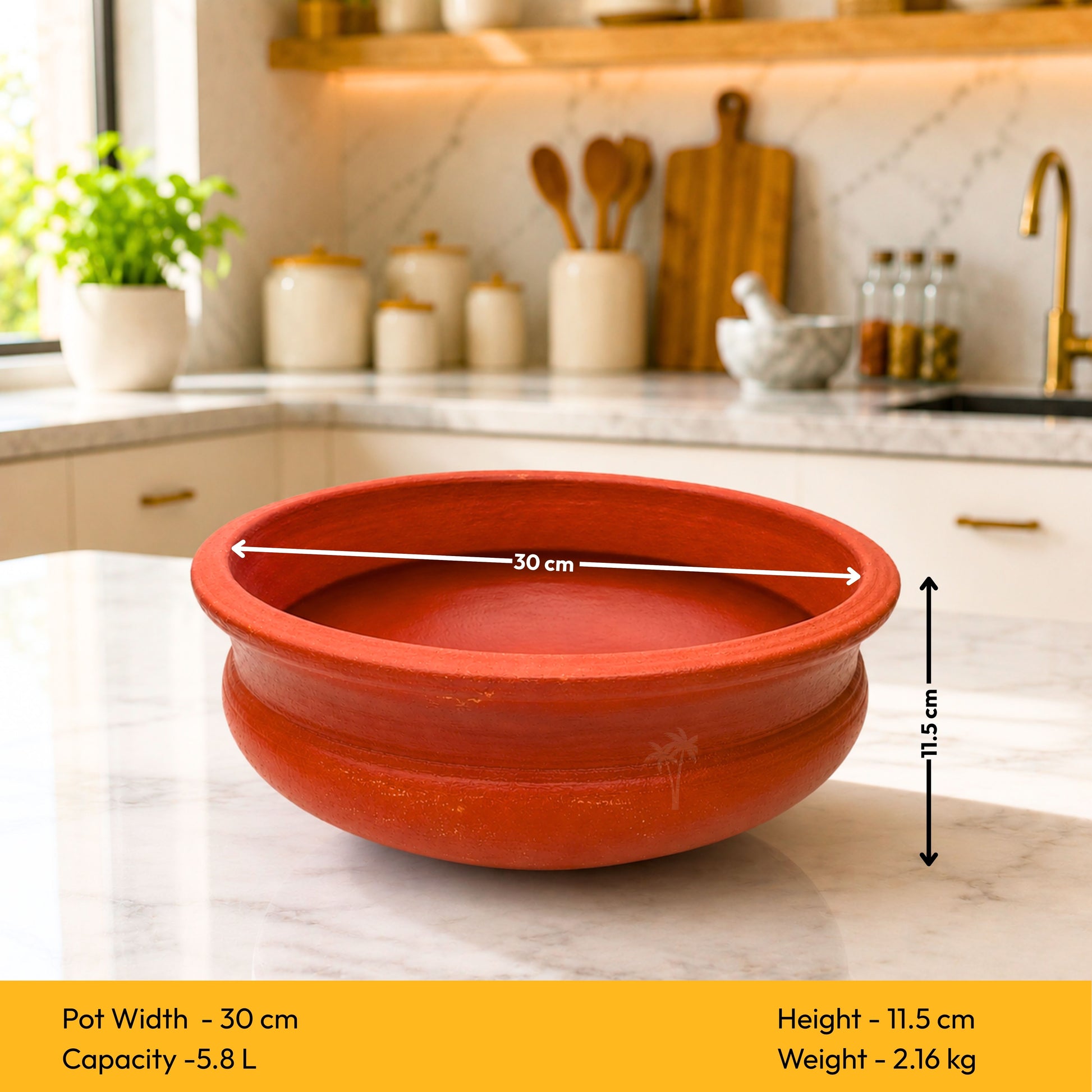 Clay Kulambu Satti Brown 30cm – Terracotta Curry Pot