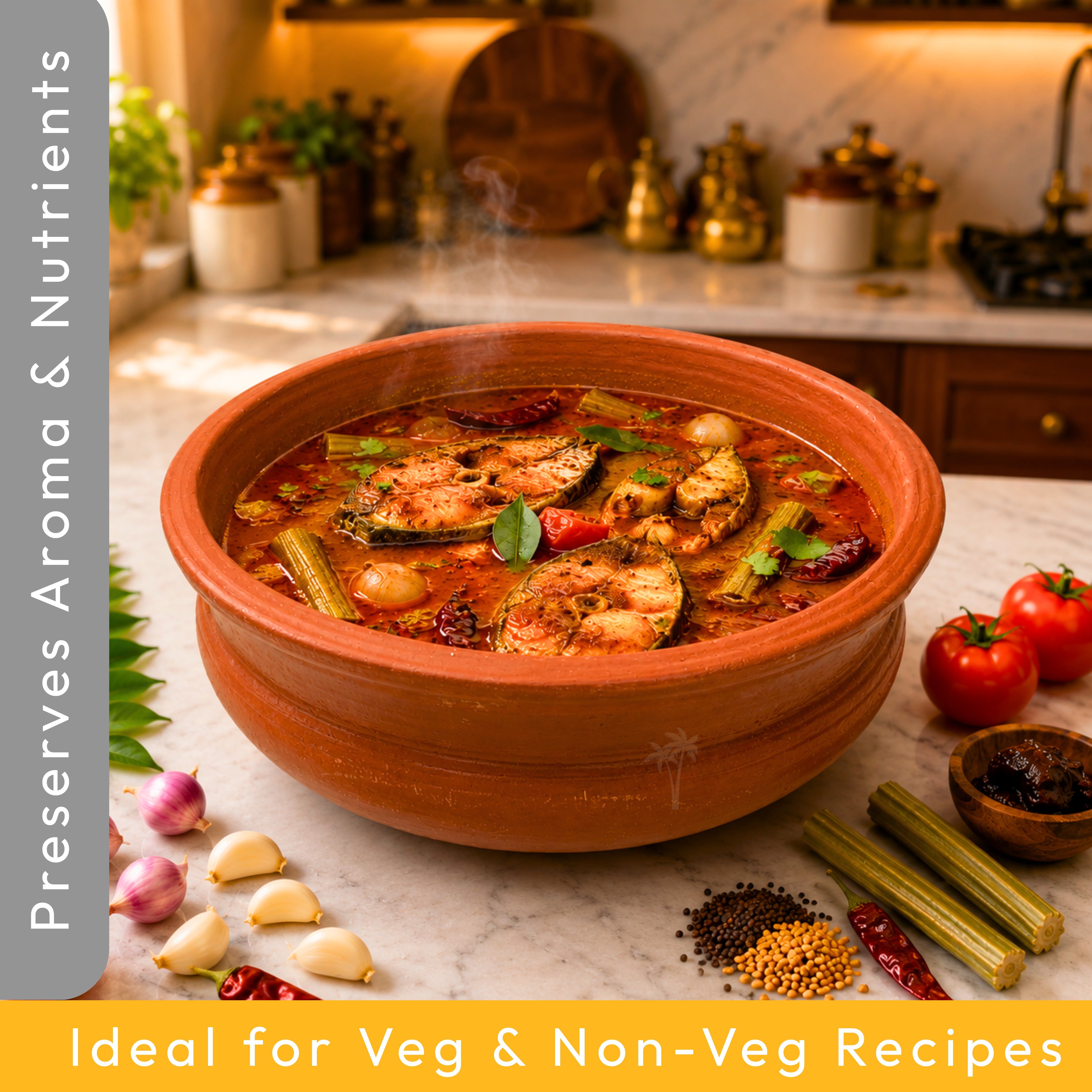 Clay Kulambu Satti Brown 30cm – Terracotta Curry Pot