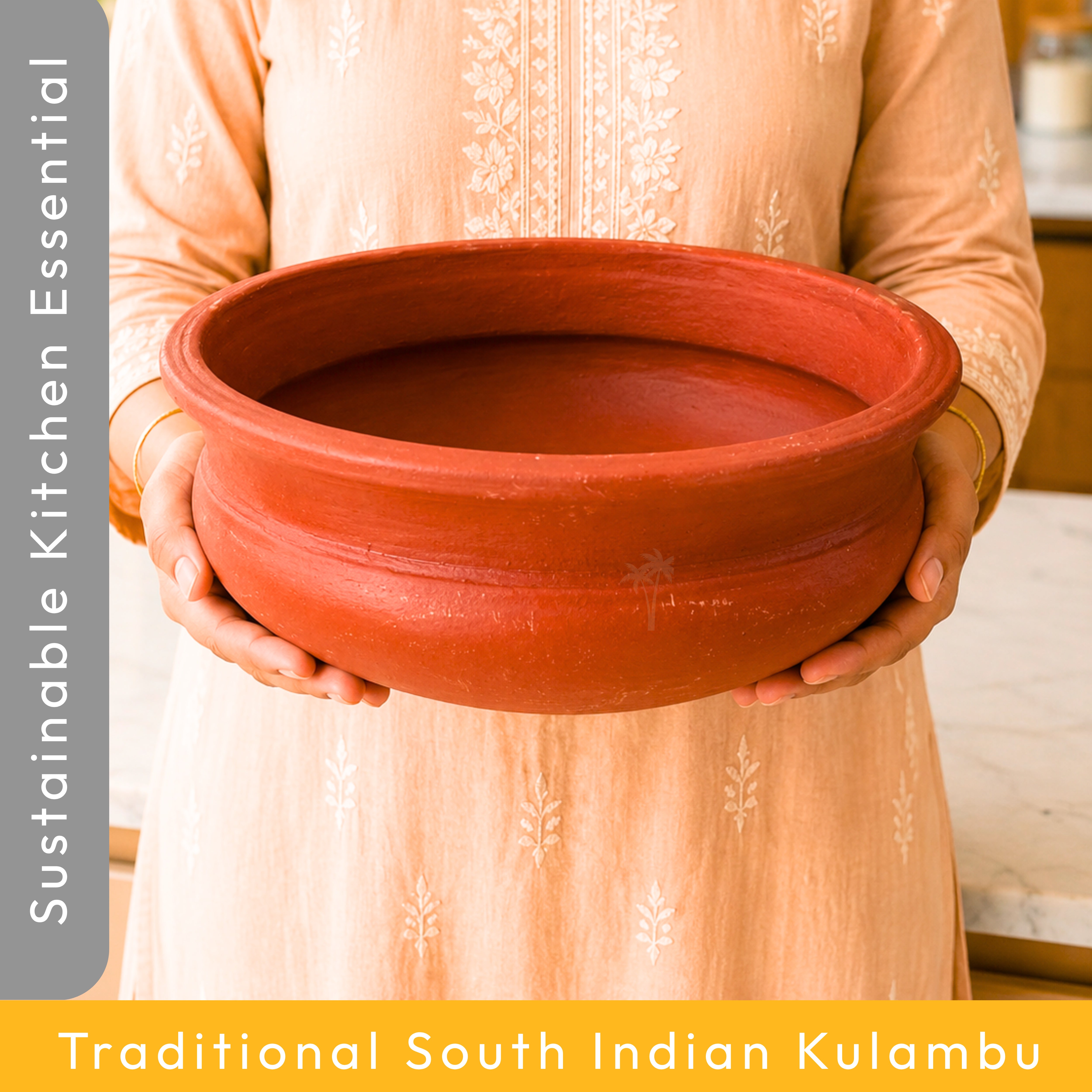 Clay Kulambu Satti Brown 30cm – Terracotta Curry Pot