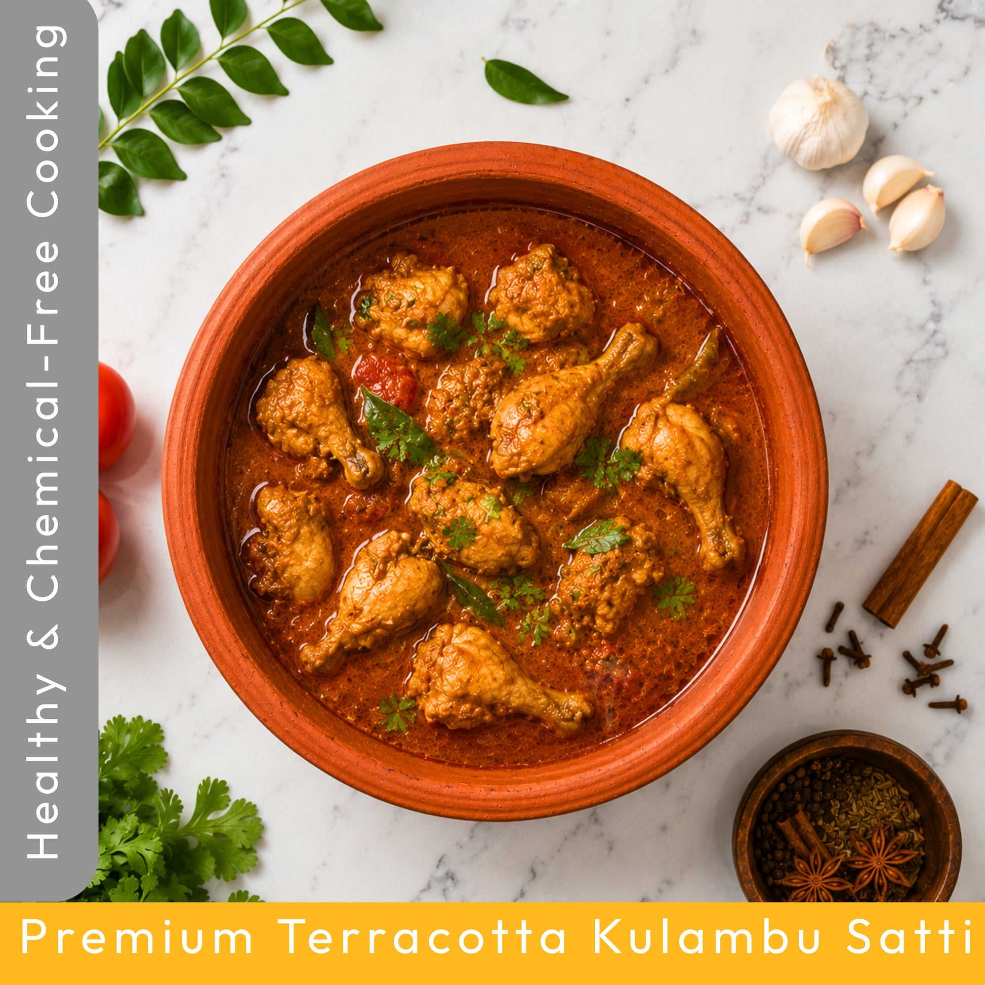Clay Kulambu Satti Brown 30cm – Terracotta Curry Pot