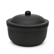 Clay Serving Pot Black – Handmade Terracotta with Lid
