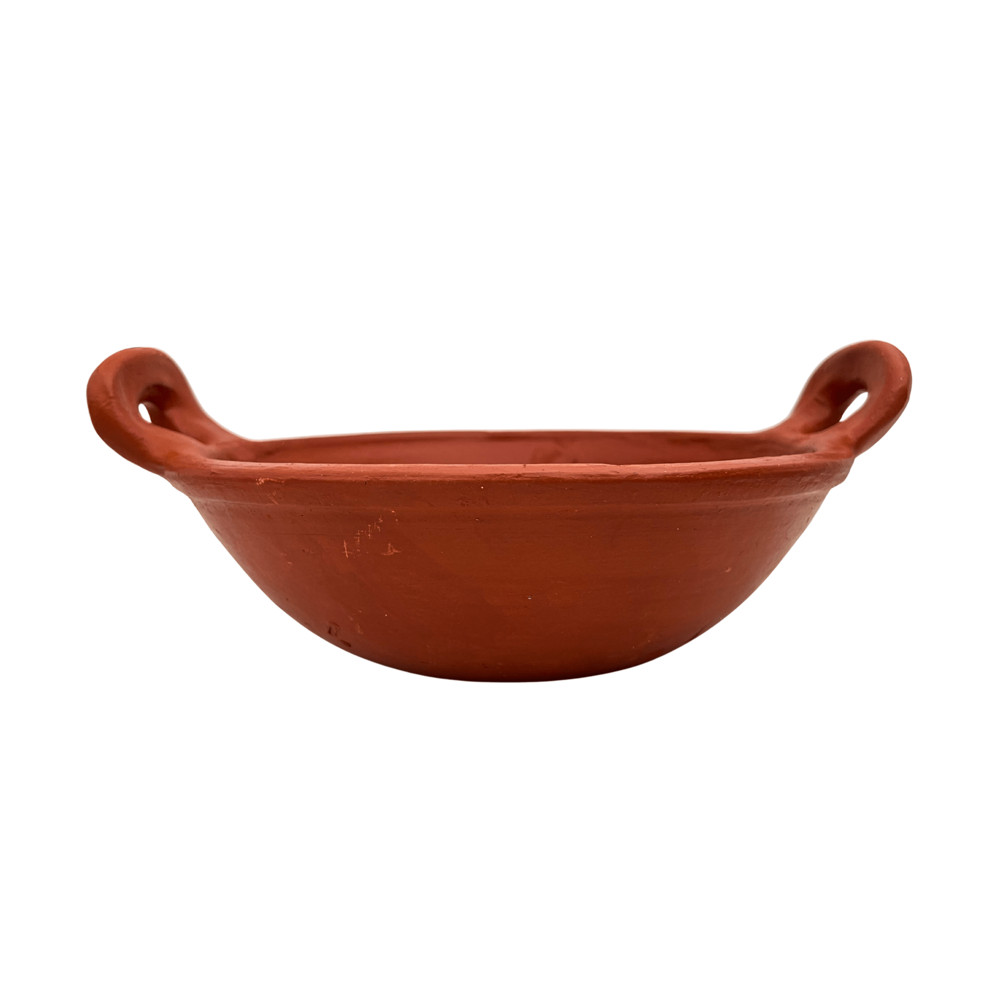 Kadai with Clay Handle - 28 cm | Clay Cookware | Brown