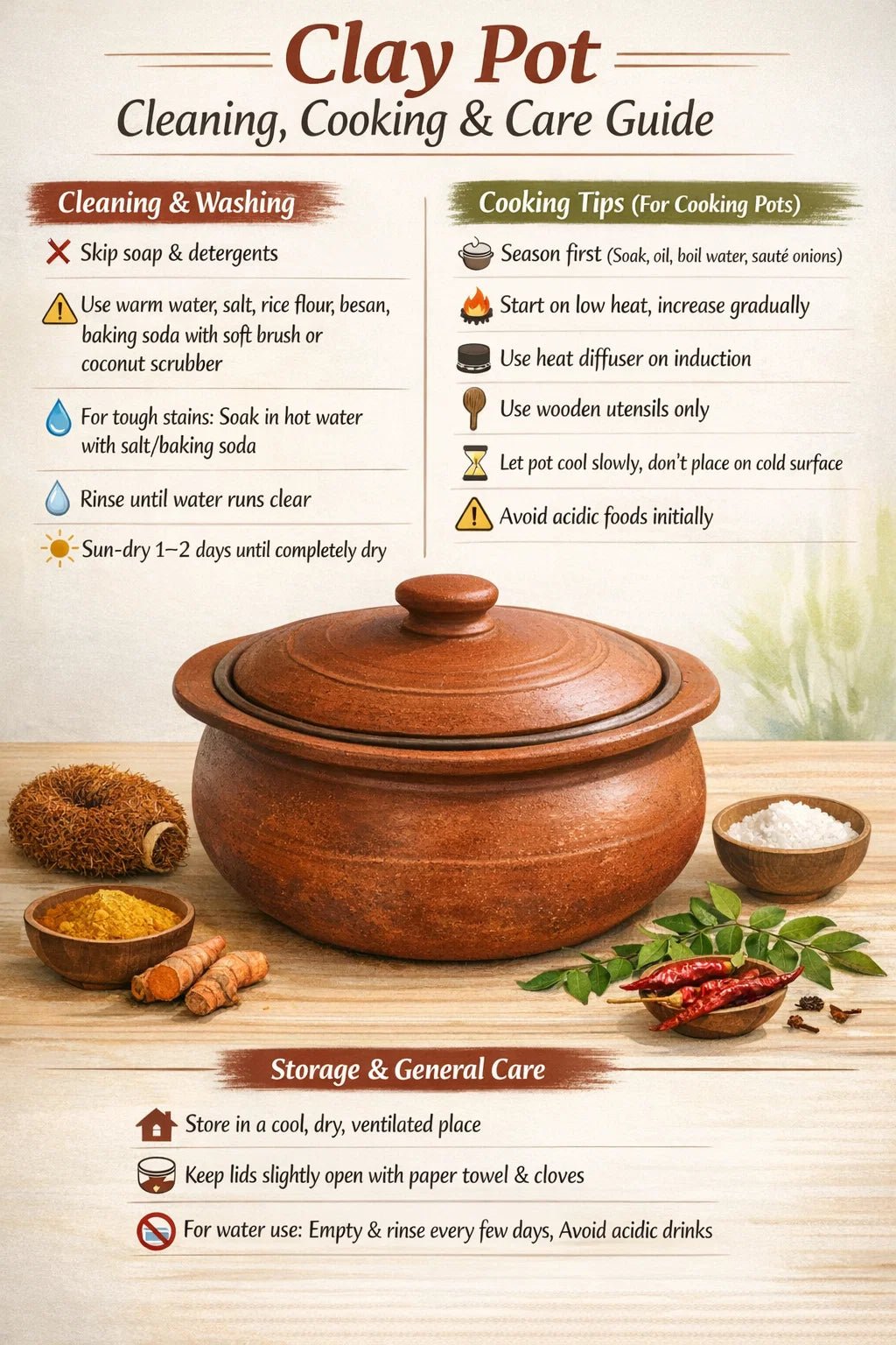 Clay cooking Pot with Lid | Black | Terracotta