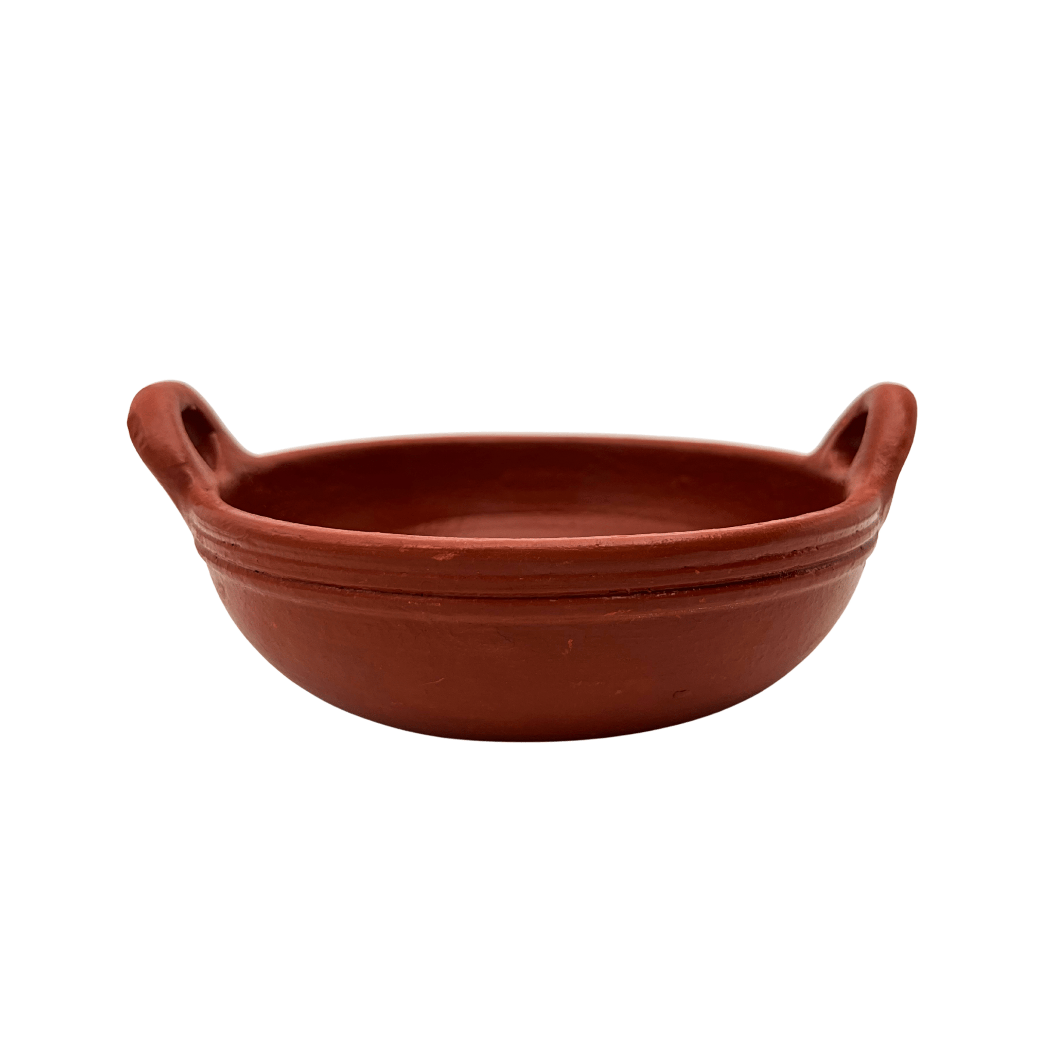 Kadai with clay Handle | Clay Cookware | Brown