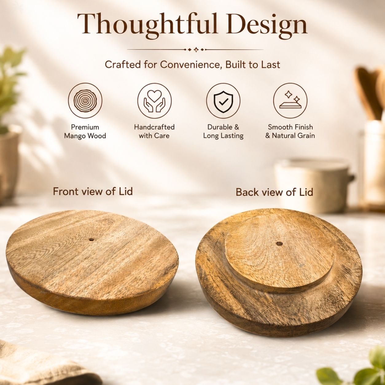 Stone Mortar Pestle with Lid 