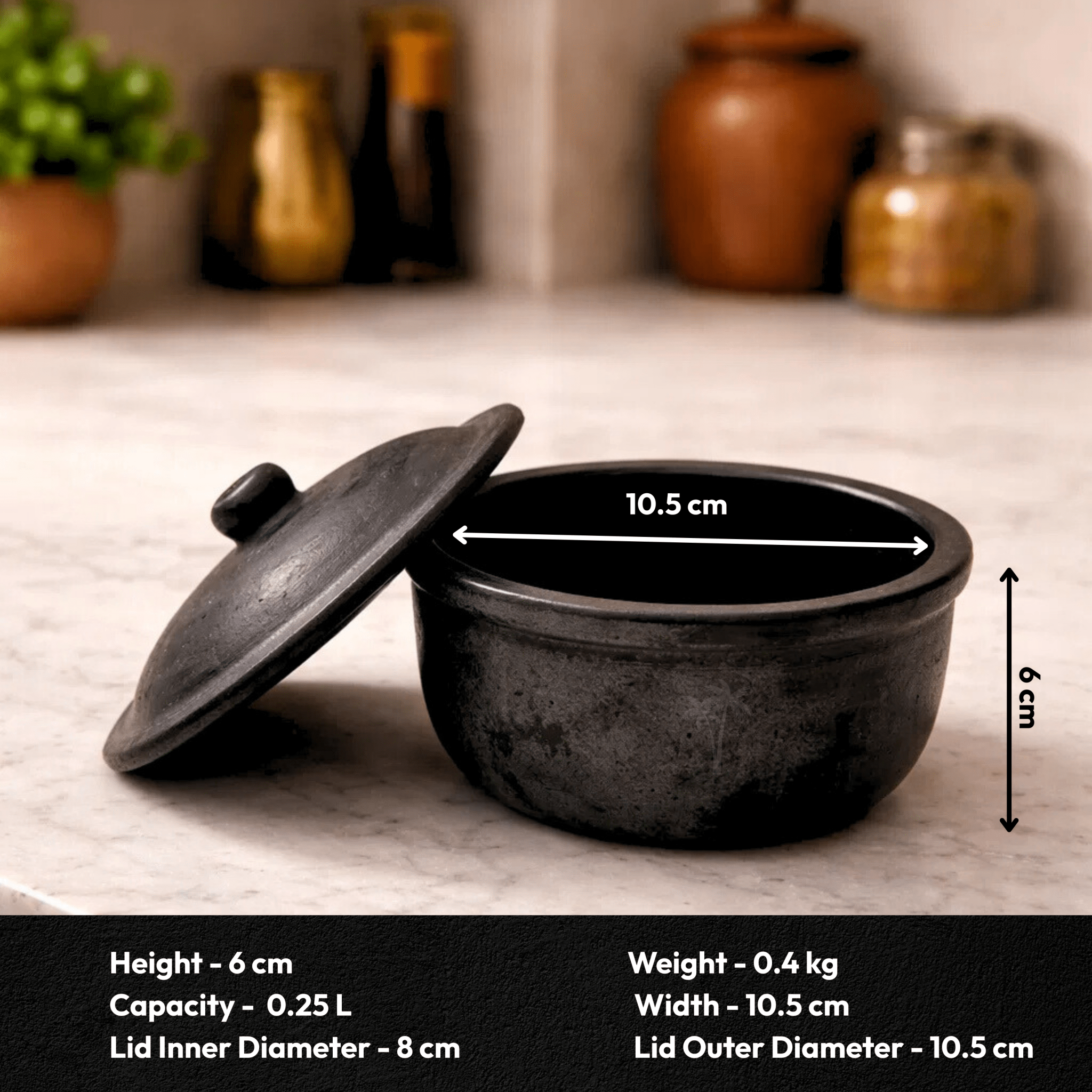 Serving Pot with Lid | Clay Cookware | Traditional Handi for Healthy Cooking & Serving