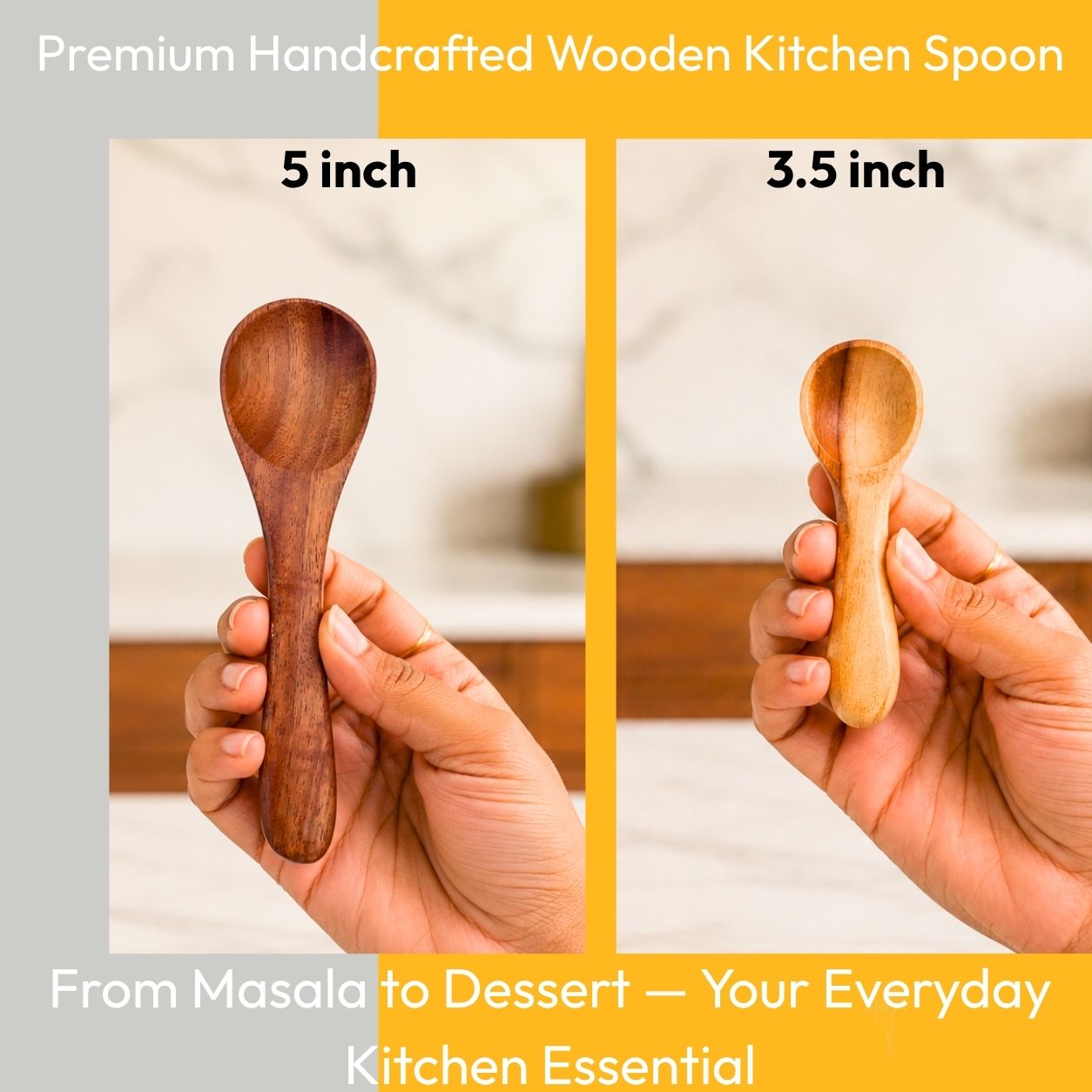Wooden Spoon Set of 10 – 5 Inch & 3.5 Inch Kitchen Spoons
