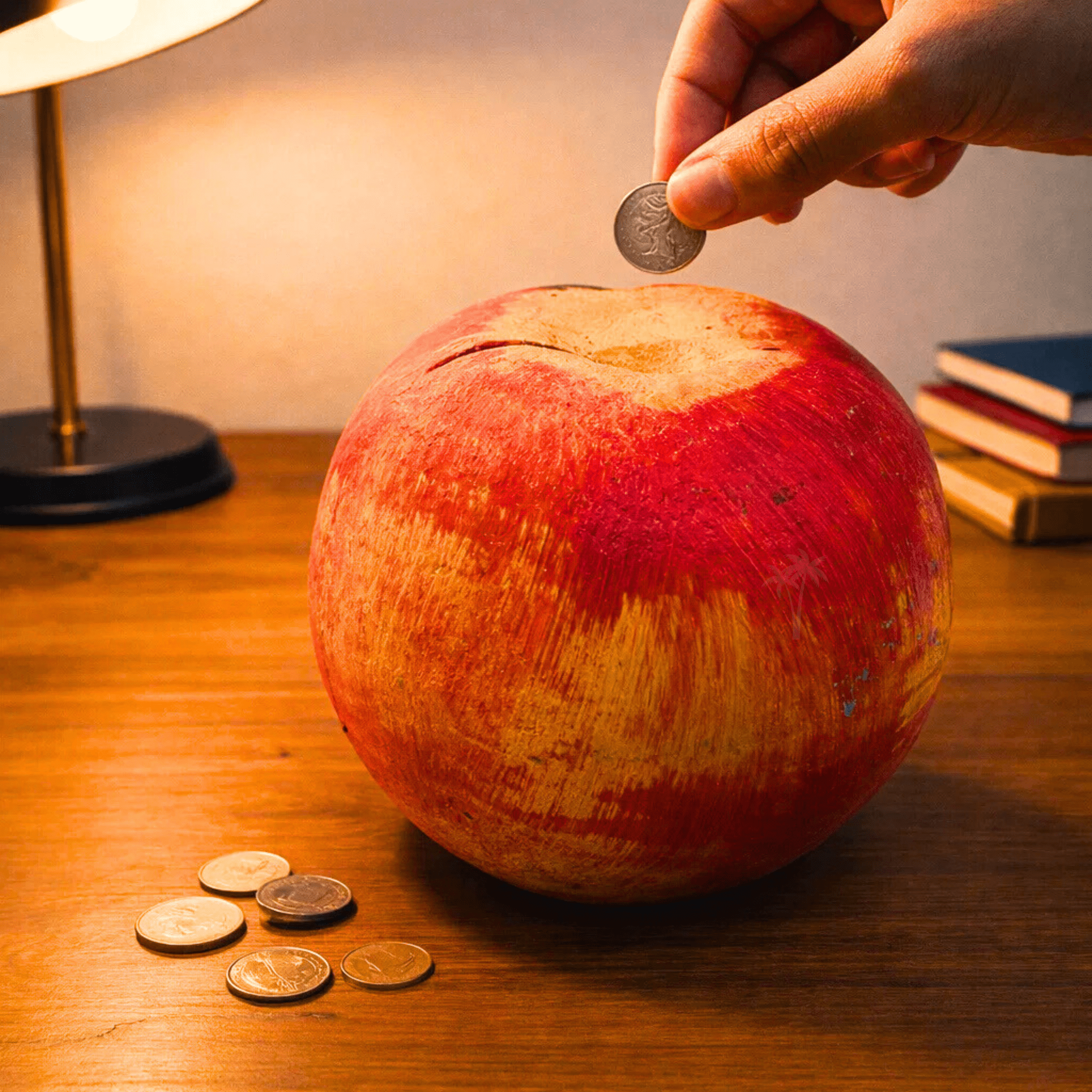 Apple Shape - Clay Piggy Bank | Hundiyal | Mitti ka Gullak | Kids Money Bank | Terracotta Handmade