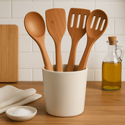 Bamboo Wooden Spatula - 4 pcs- Flippers/Turners/Scrapers/Servers