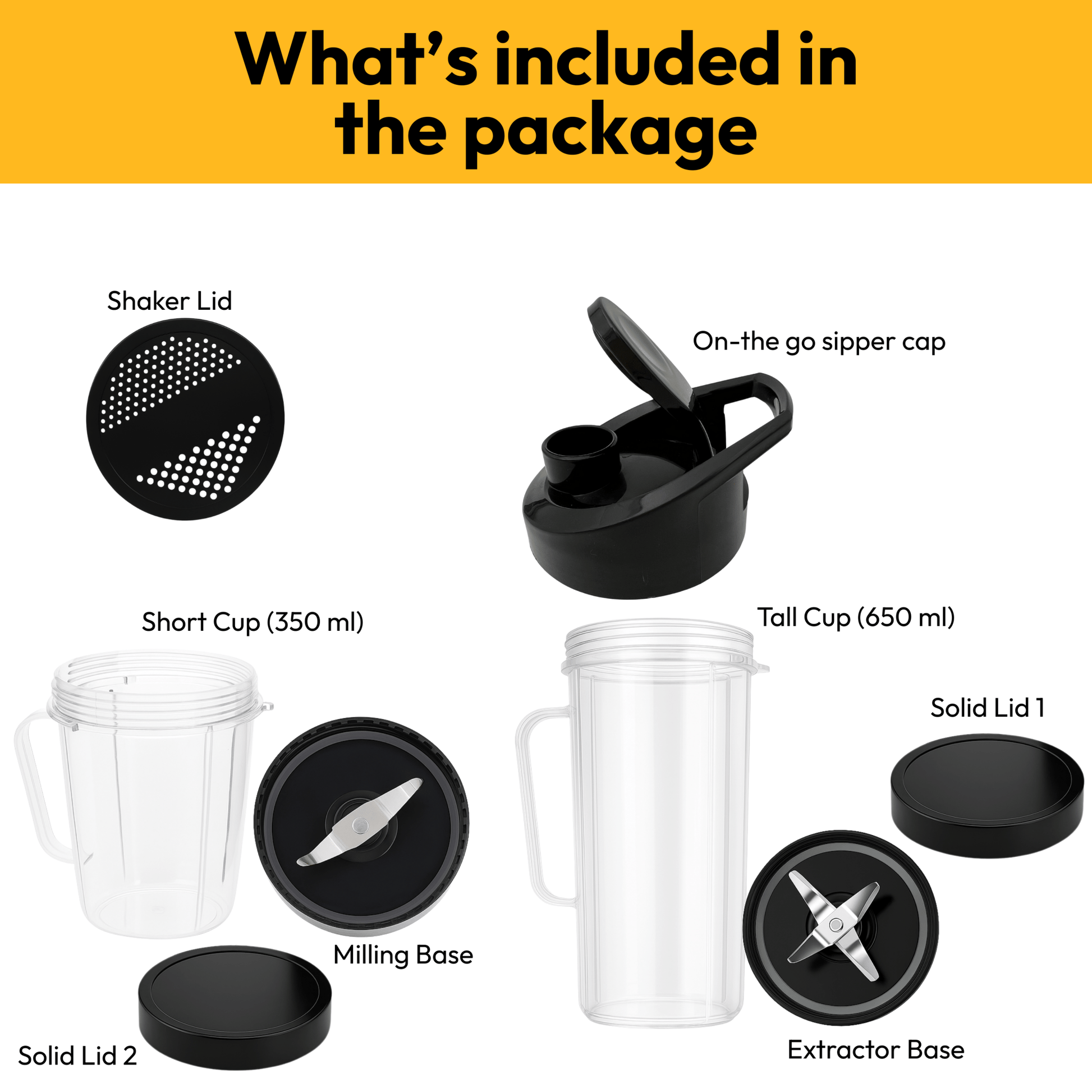 Bullet Jar Combo (650ml + 350ml) – For Indian Mixers - Twin Palmyra