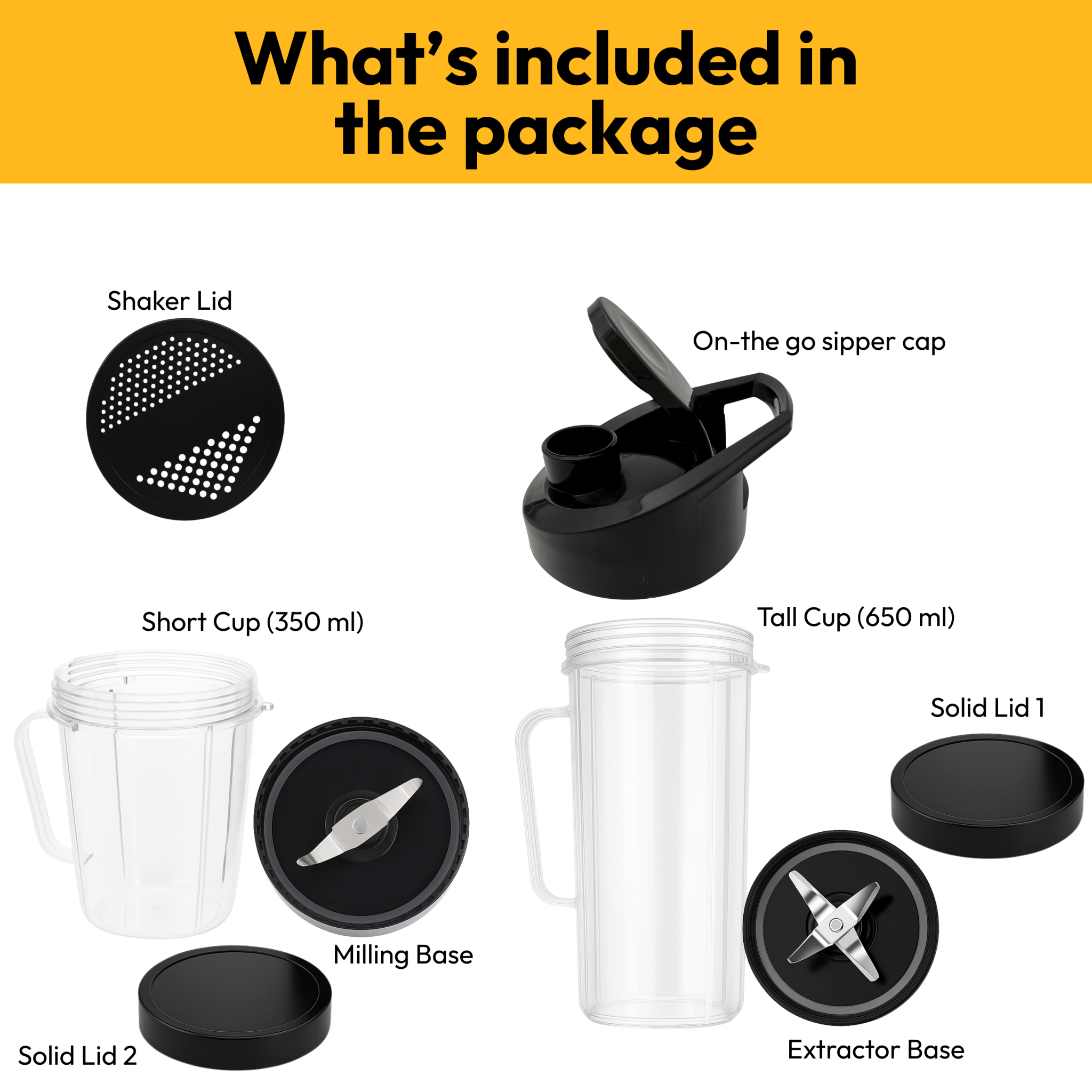 Bullet Jar Combo (650ml + 350ml) – For Indian Mixers - Twin Palmyra