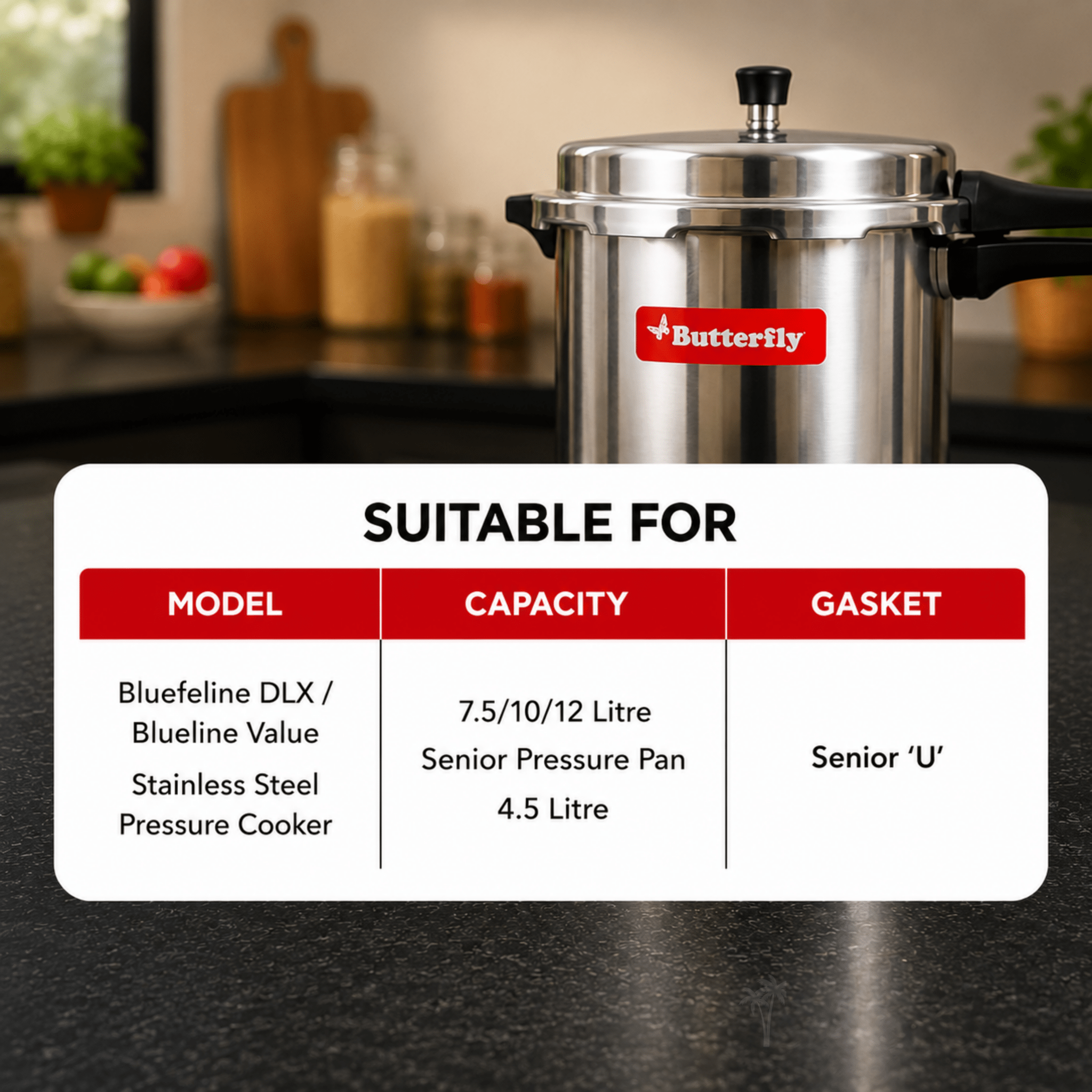 Butterfly Pressure Cooker Gasket – Senior U Model | Spare Part - Twin Palmyra
