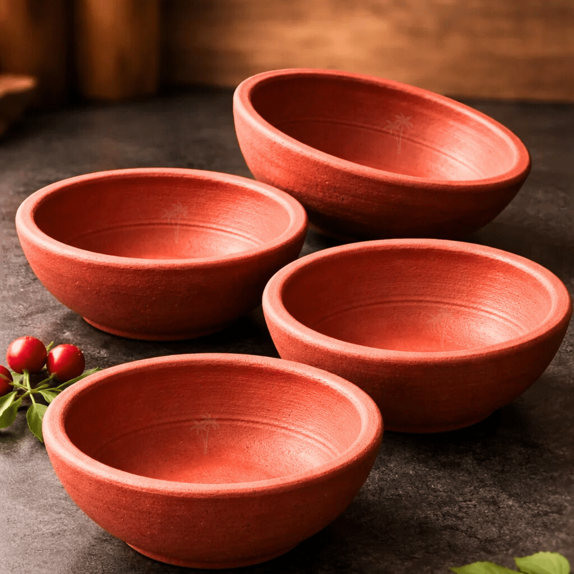 Clay Bowl for Desserts - Set of 4 | Handmade Terracotta Bowls for Ice Cream, Kheer & Payasam Serving