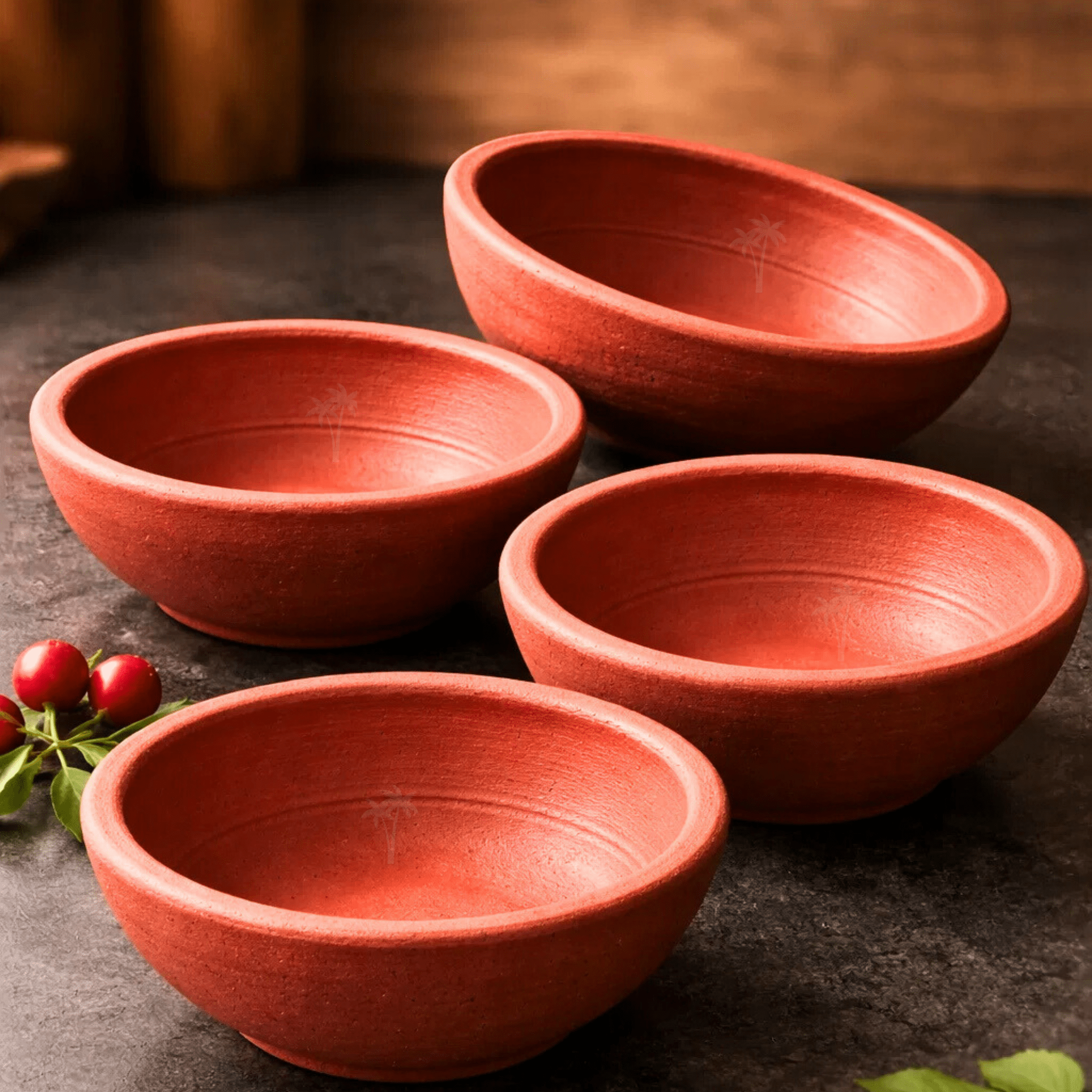 Clay Bowl for Desserts - Set of 4 | Handmade Terracotta Bowls for Ice Cream, Kheer & Payasam Serving