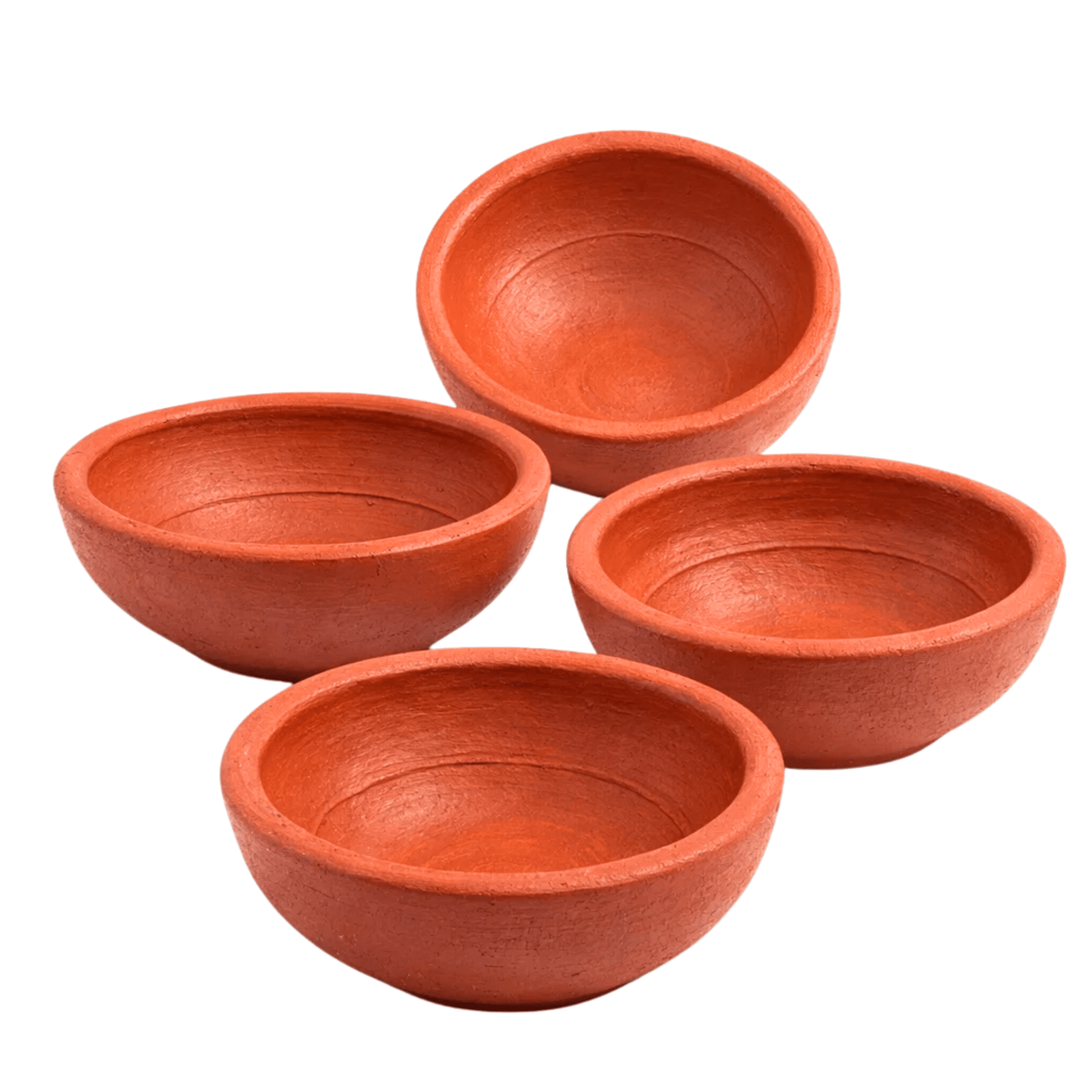 Clay Bowl for Desserts - Set of 4 | Handmade Terracotta Bowls for Ice Cream, Kheer & Payasam Serving