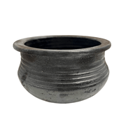 Clay Dhal Pot Black| Paruppu Satti & Keerai Satti | Terracotta Cookware for Healthy Cooking - Twin Palmyra