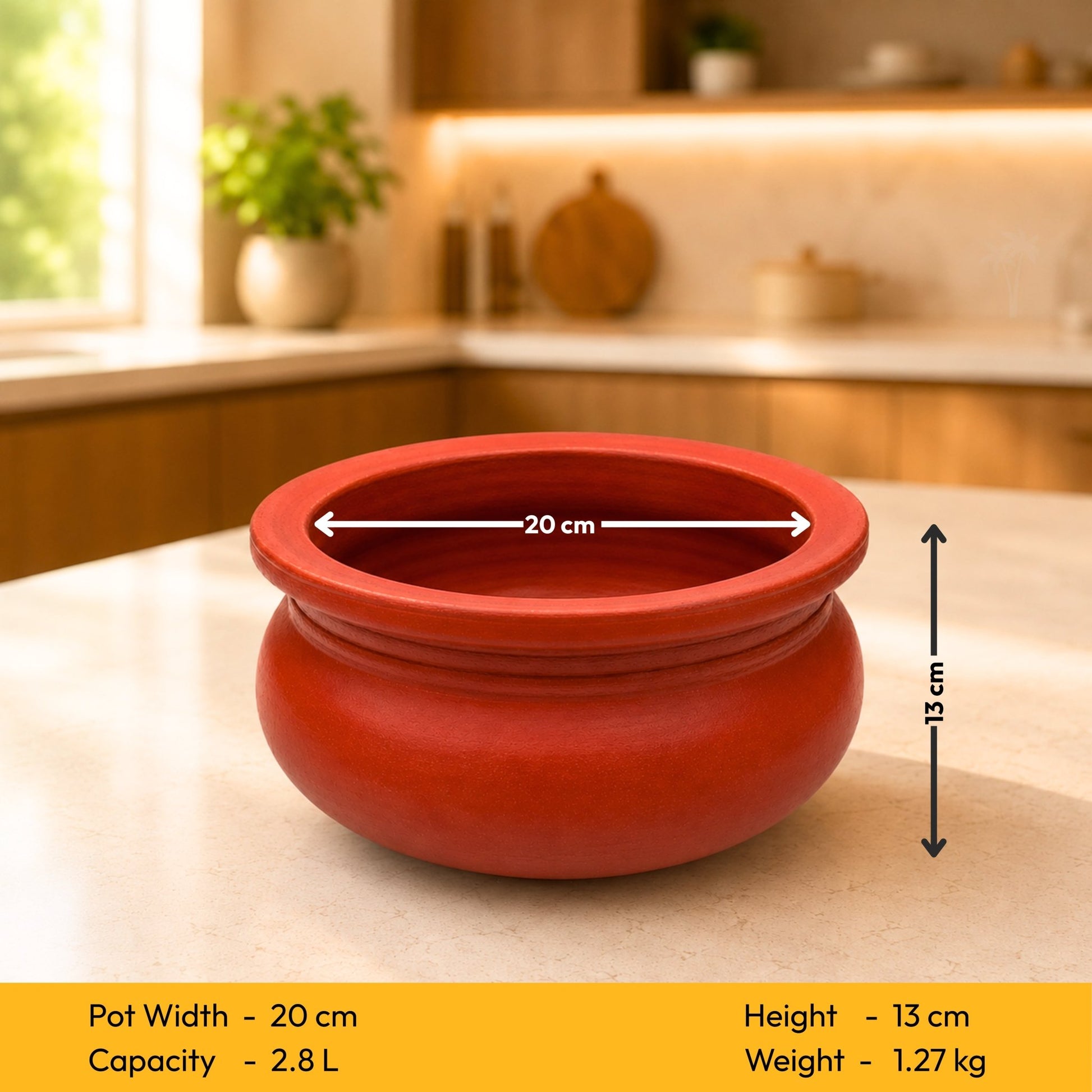 Clay Rice Pot Brown – Terracotta Cookware - Twin Palmyra