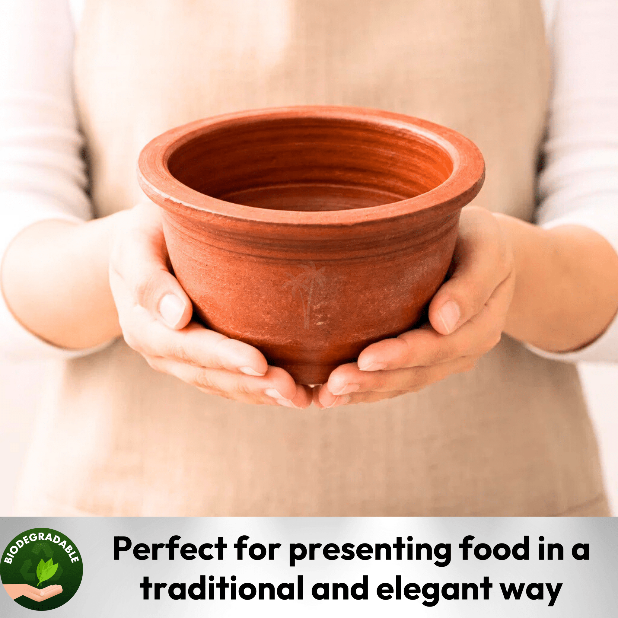 Clay Serving Pot – Brown | Traditional Terracotta Cookware for Healthy Cooking - Twin Palmyra