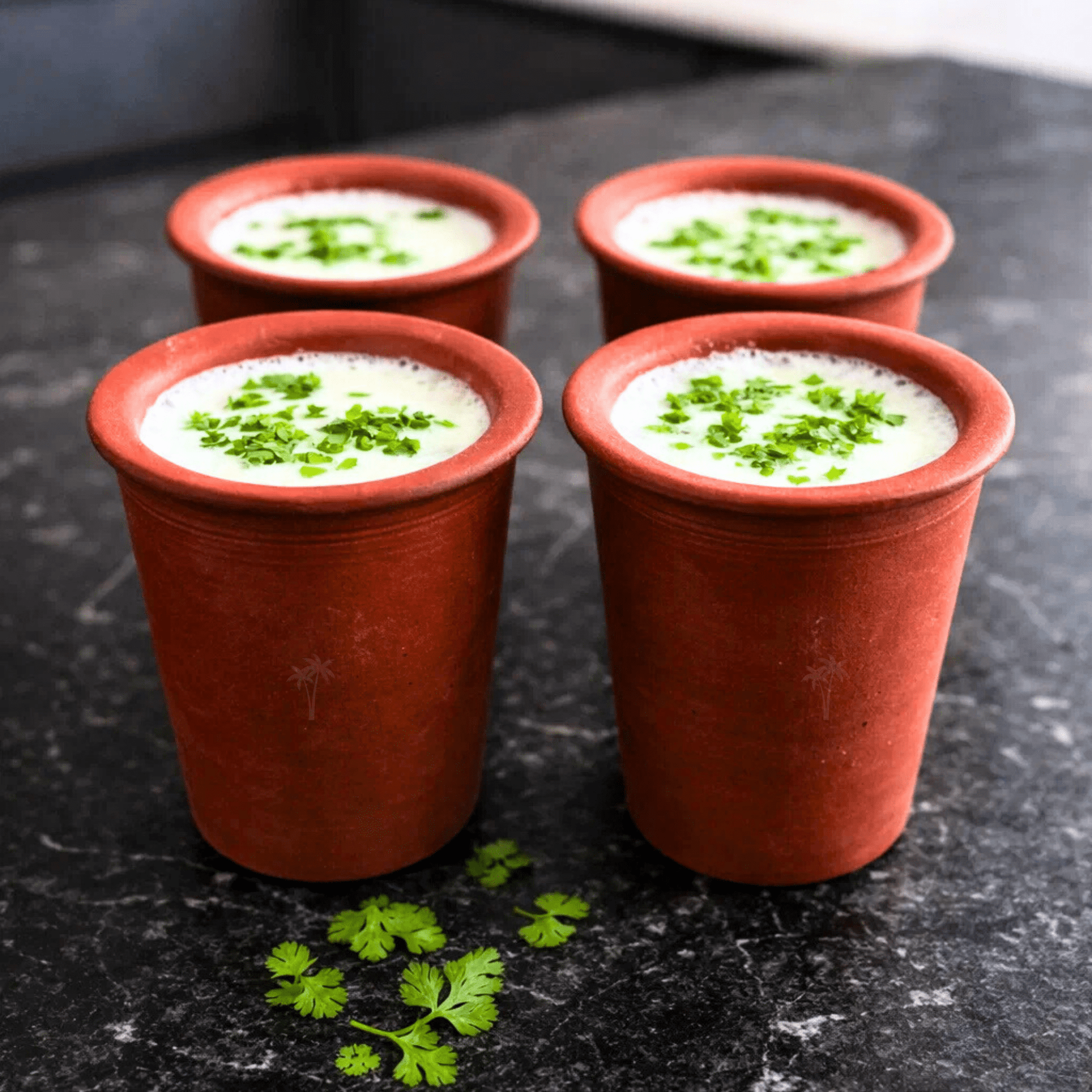 Clay Tumbler | Brown - Set of 4 | Handmade Terracotta Drinking Glasses for Water, Lassi & Buttermilk