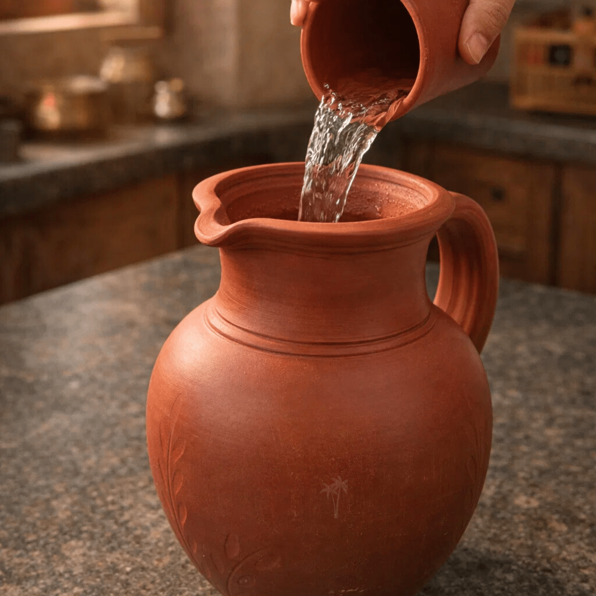 Clay Water Jug with Lid | Terracotta Jug for Natural Cooling