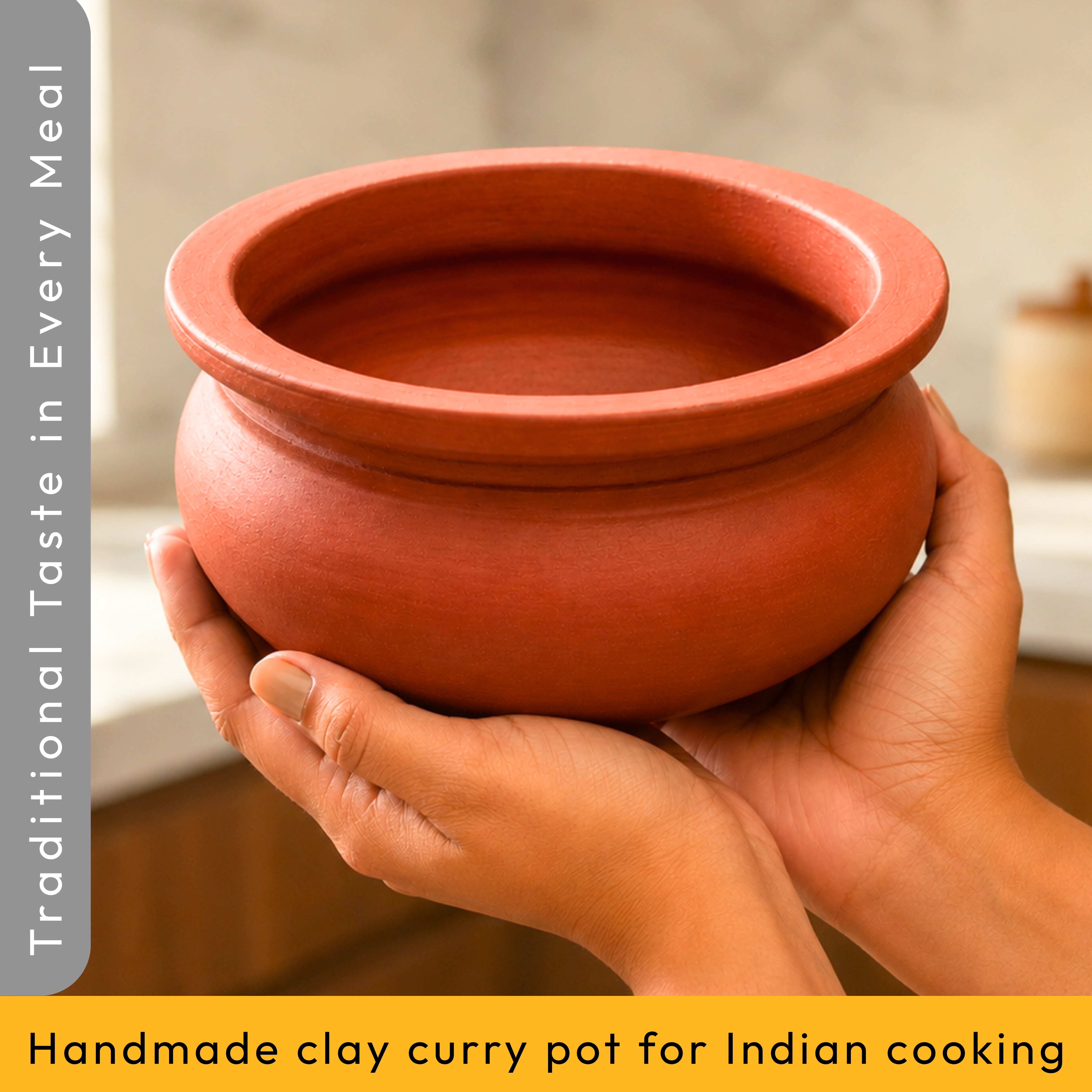 Clay Curry Pot Brown – Terracotta Cookware for Slow-Cooked Curries