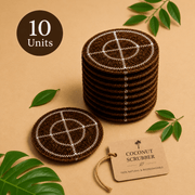 Coconut Coir Scrubber for Kitchen Cleaning | Pack of 10 | Natural Eco - Friendly Dish Scrubber Pad| - Twin Palmyra