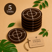 Coconut Coir Scrubber for Kitchen Cleaning | Pack of 5 | Natural Eco - Friendly Dish Scrubber Pad| - Twin Palmyra