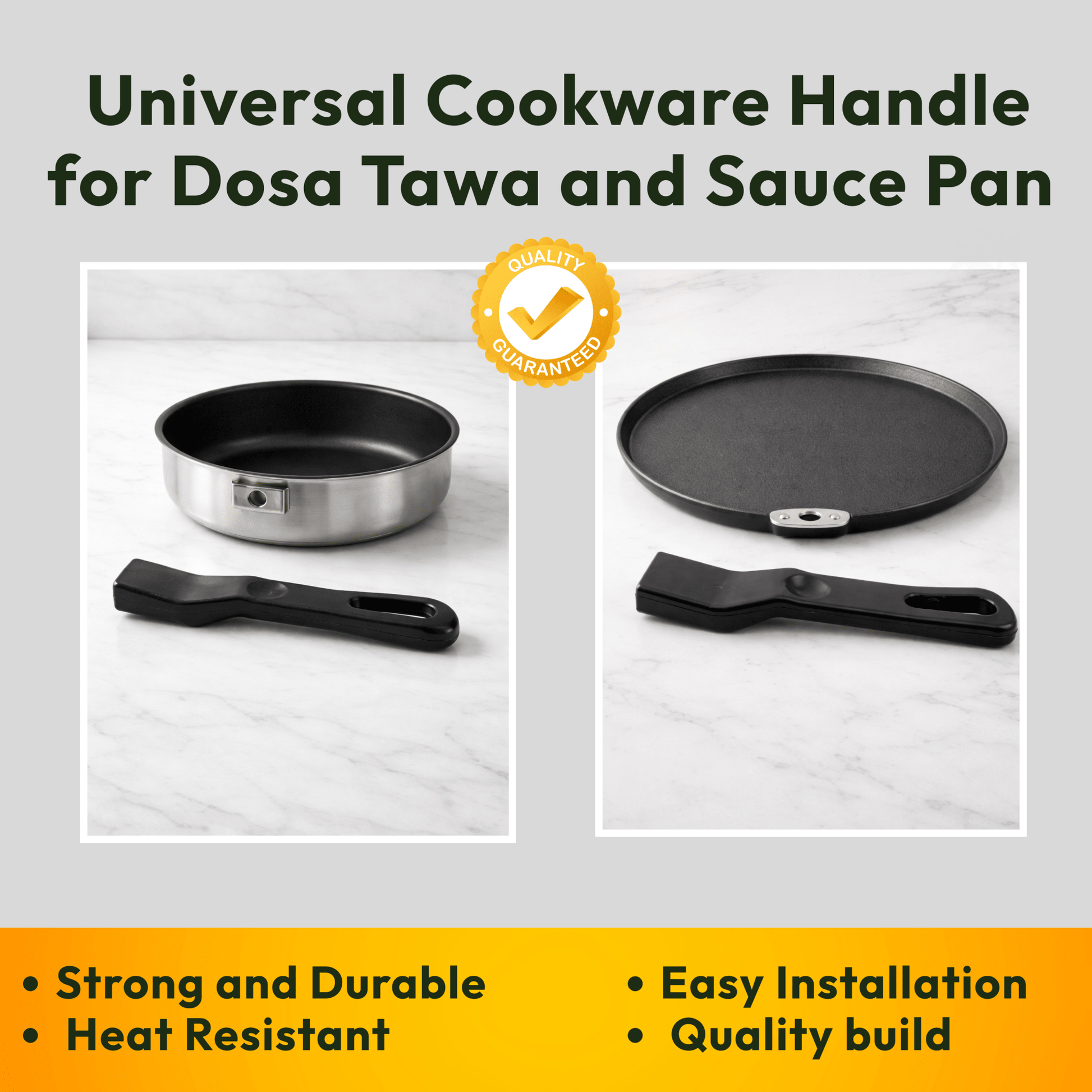 Cookware Replacement Handle for Dosa Tawa, Sauce Pan | Universal Fit - Twin Palmyra