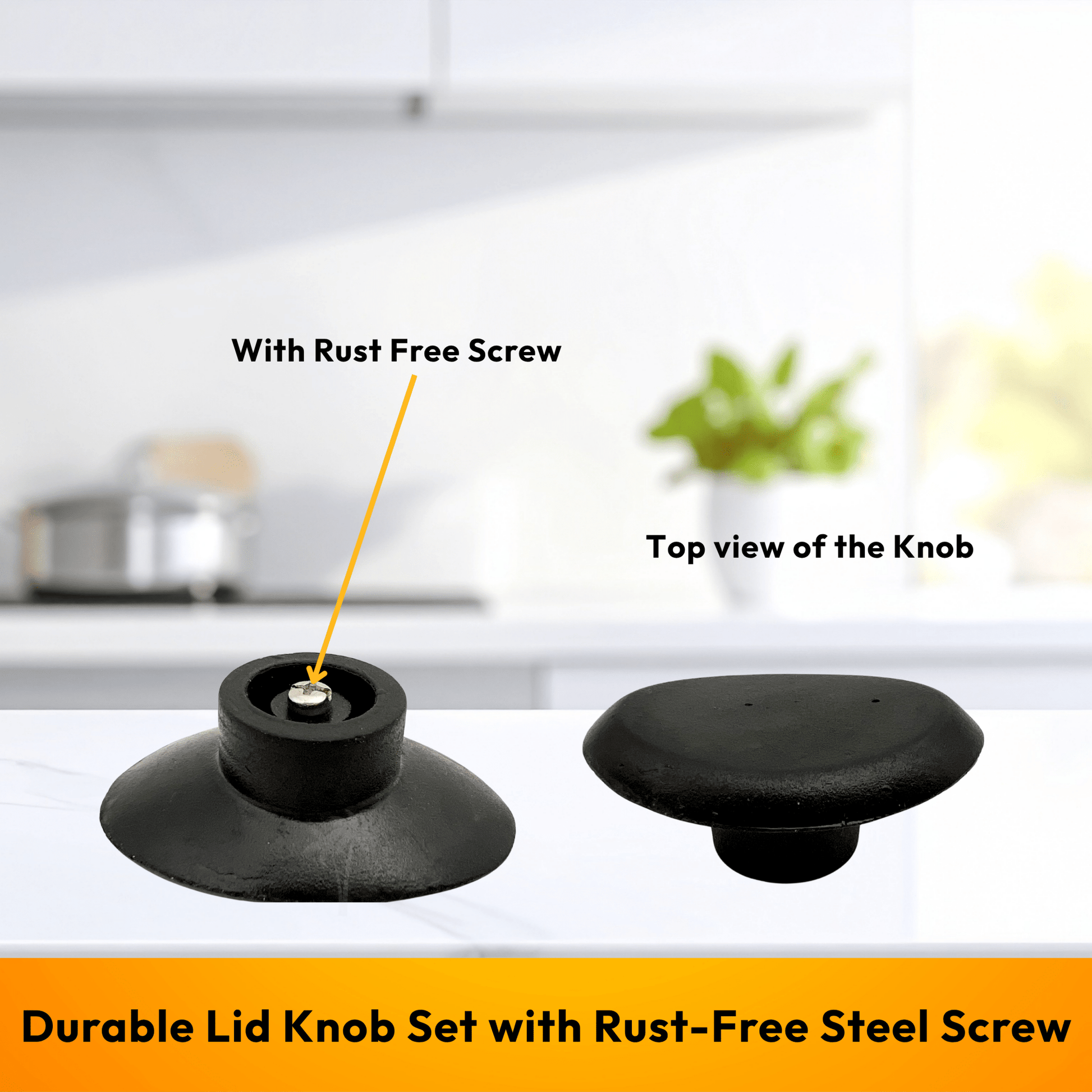Flat Pot Lid Knob for Stainless Steel Lid - Type 1 | Durable Replacement - Twin Palmyra