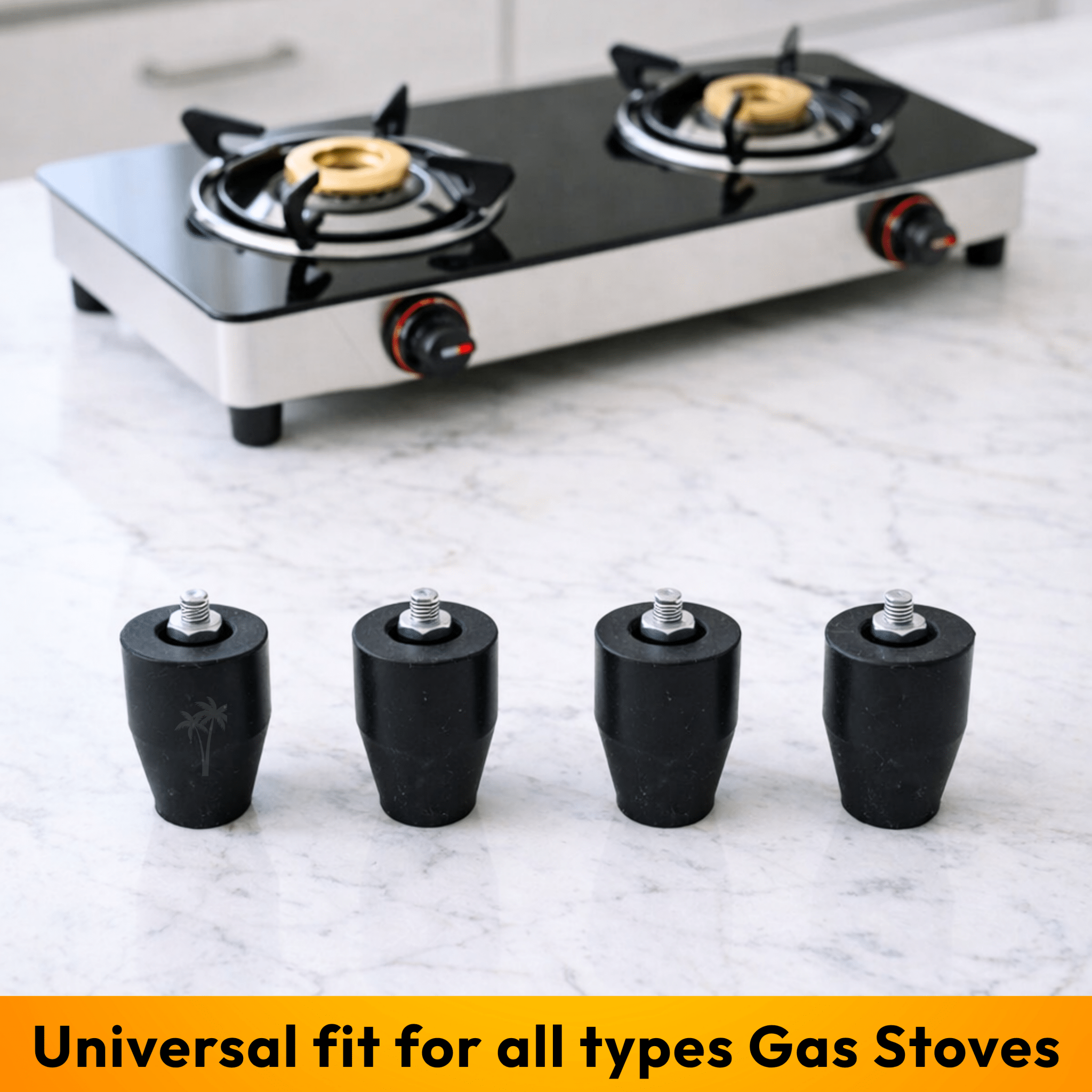 Gas stove Rubber Leg | Pack of 4 | Universal Fit for All Gas Stoves - Twin Palmyra