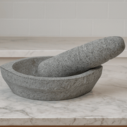 Kalvam Stone Mortar and Pestle for Herbs - Boat Shape (Big)