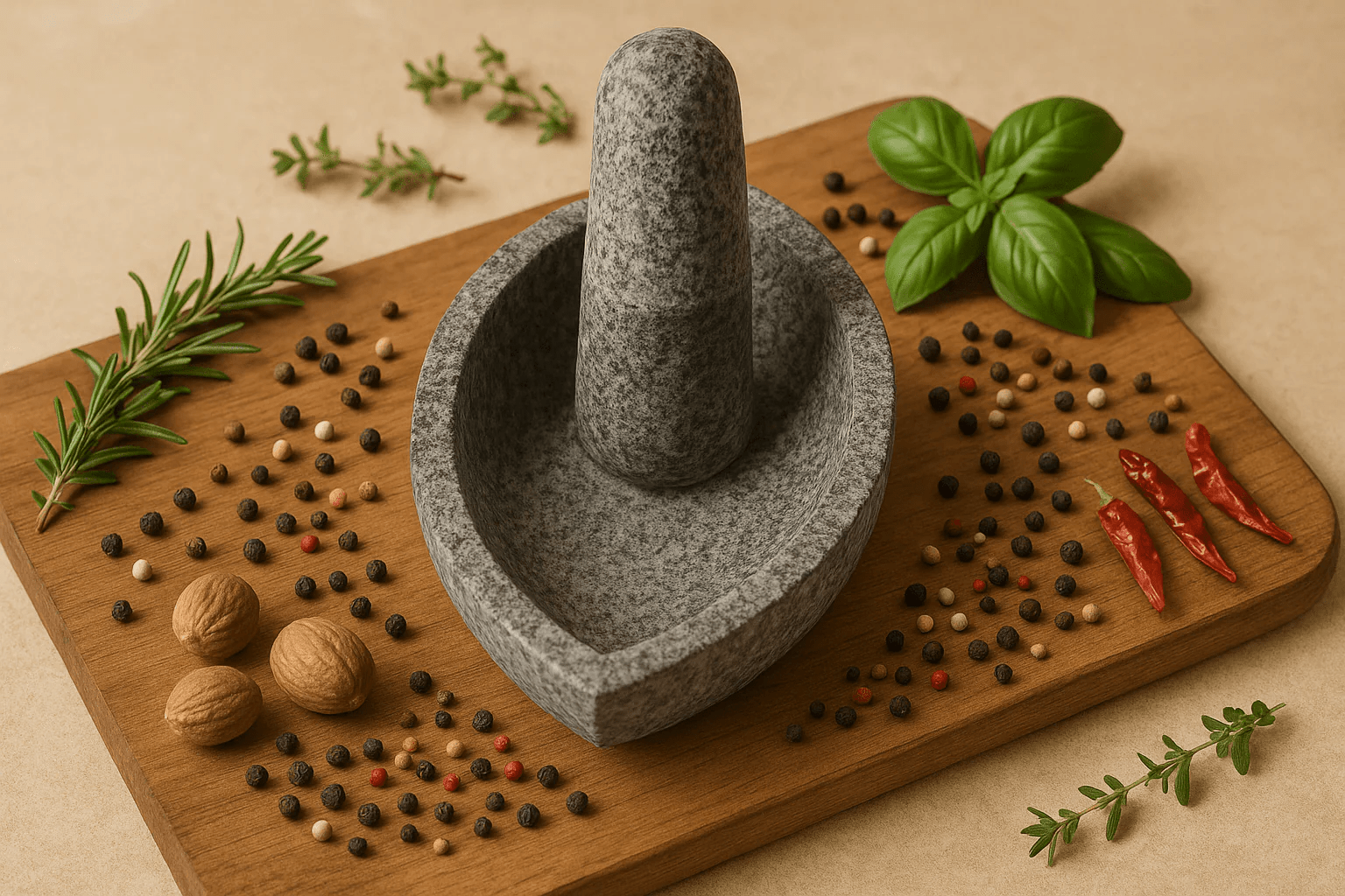 Kalvam Stone Mortar and Pestle Boat Shape - 8 Inch - Twin Palmyra
