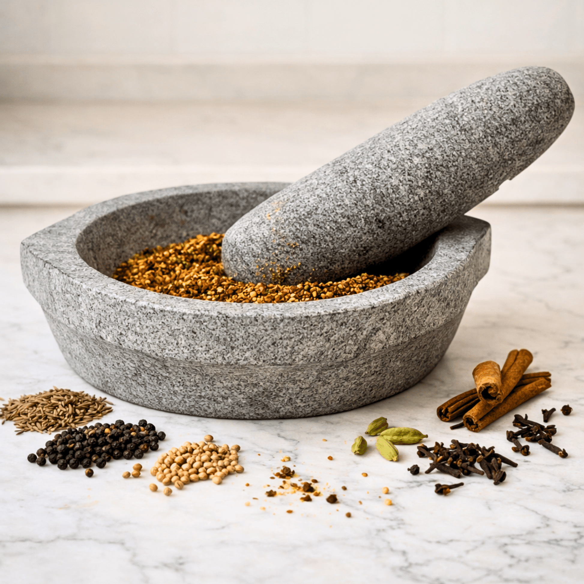 Kalvam Stone Mortar and Pestle for Herbs - Boat Shape (Big) - Twin Palmyra