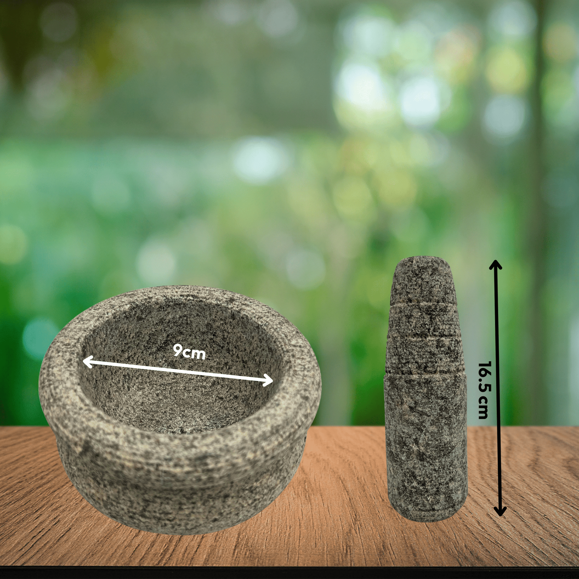 Kalvam Stone Mortar and Pestle Round Small - 5 Inch - Twin Palmyra