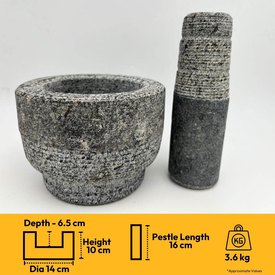 Stone Mortar and Pestle Set- Bowl Shape