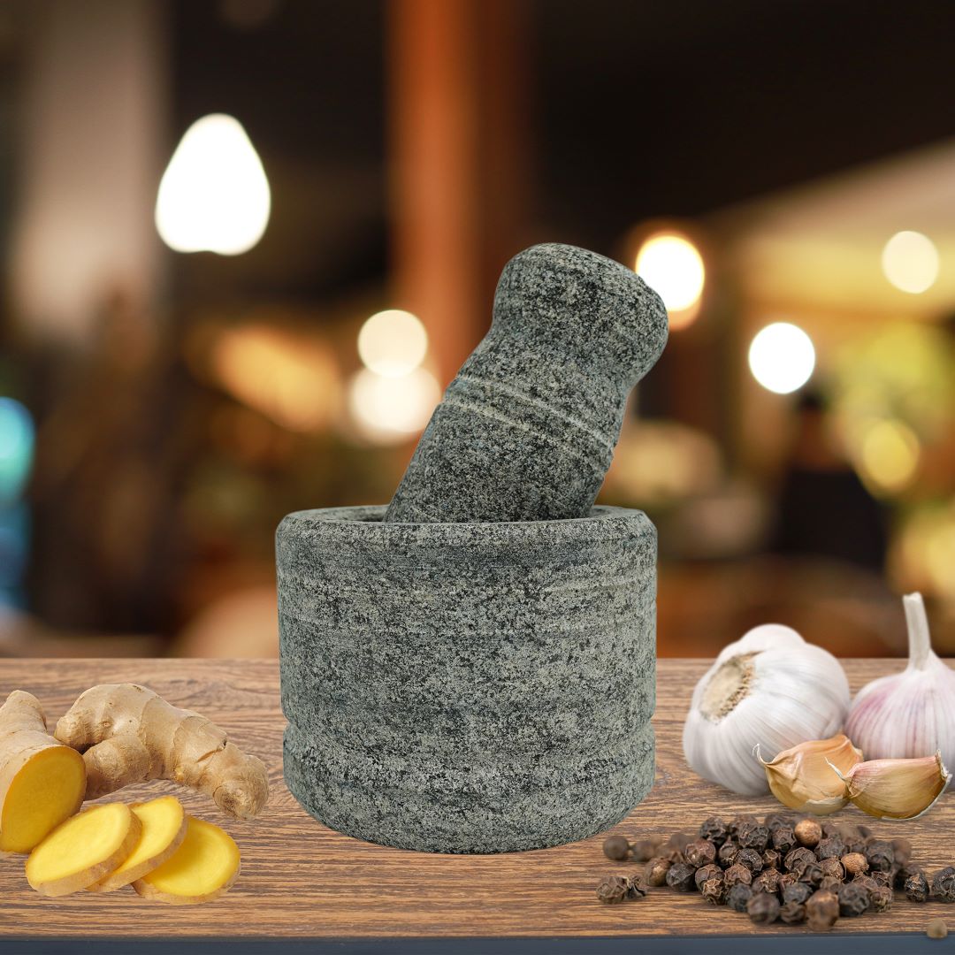 Stone Mortar and Pestle Set -Traditional