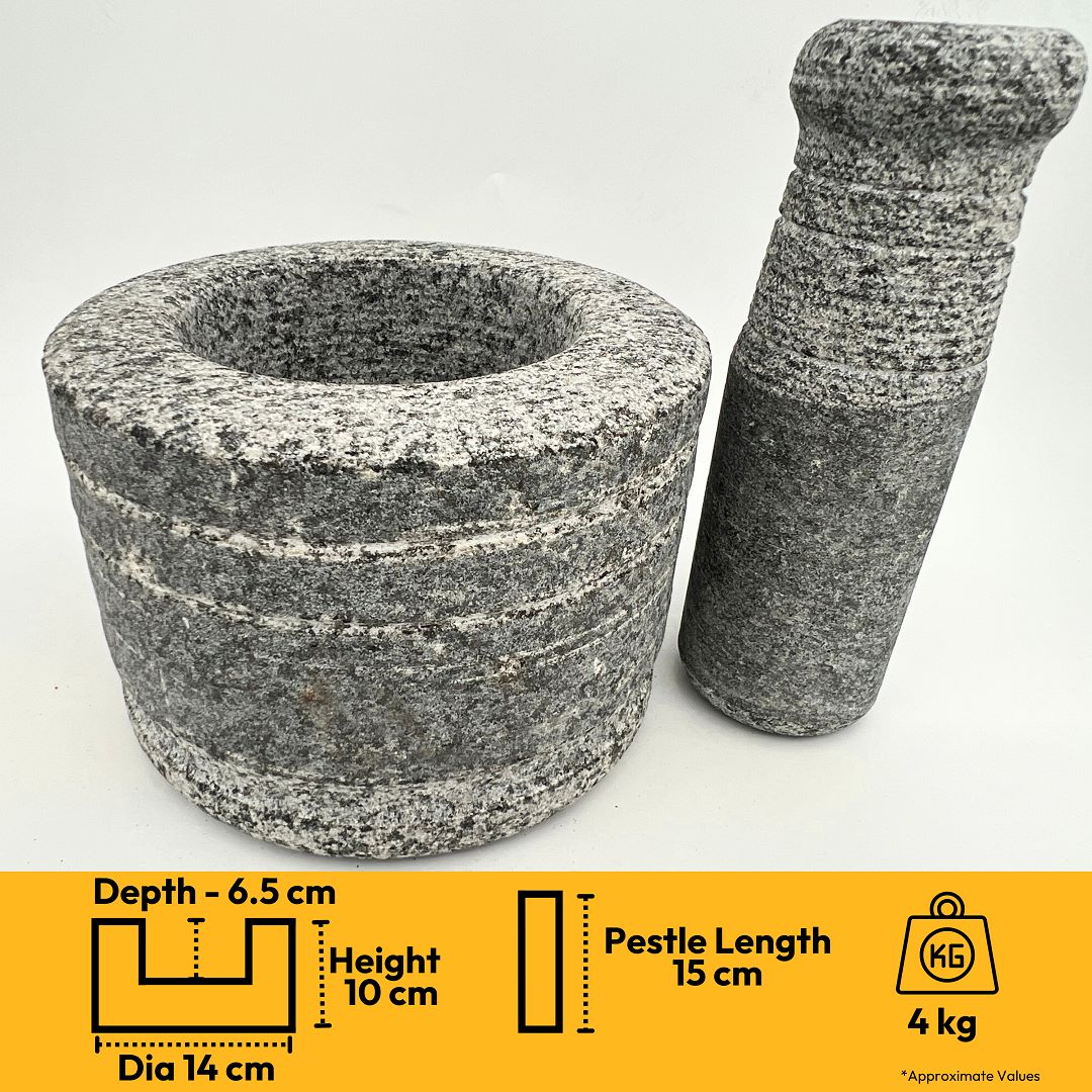 Stone Mortar and Pestle Set -Traditional