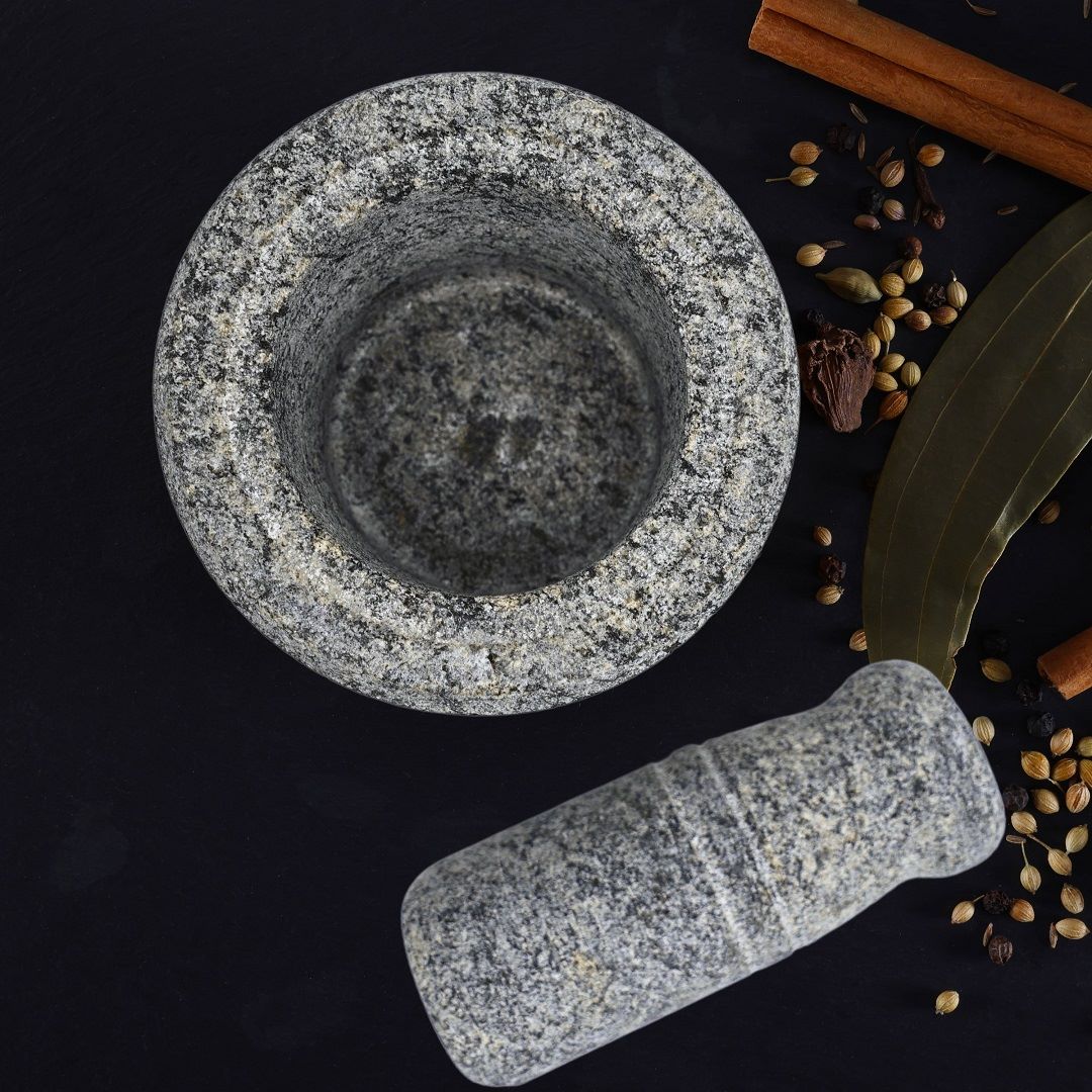 Stone Mortar and Pestle Set -Traditional