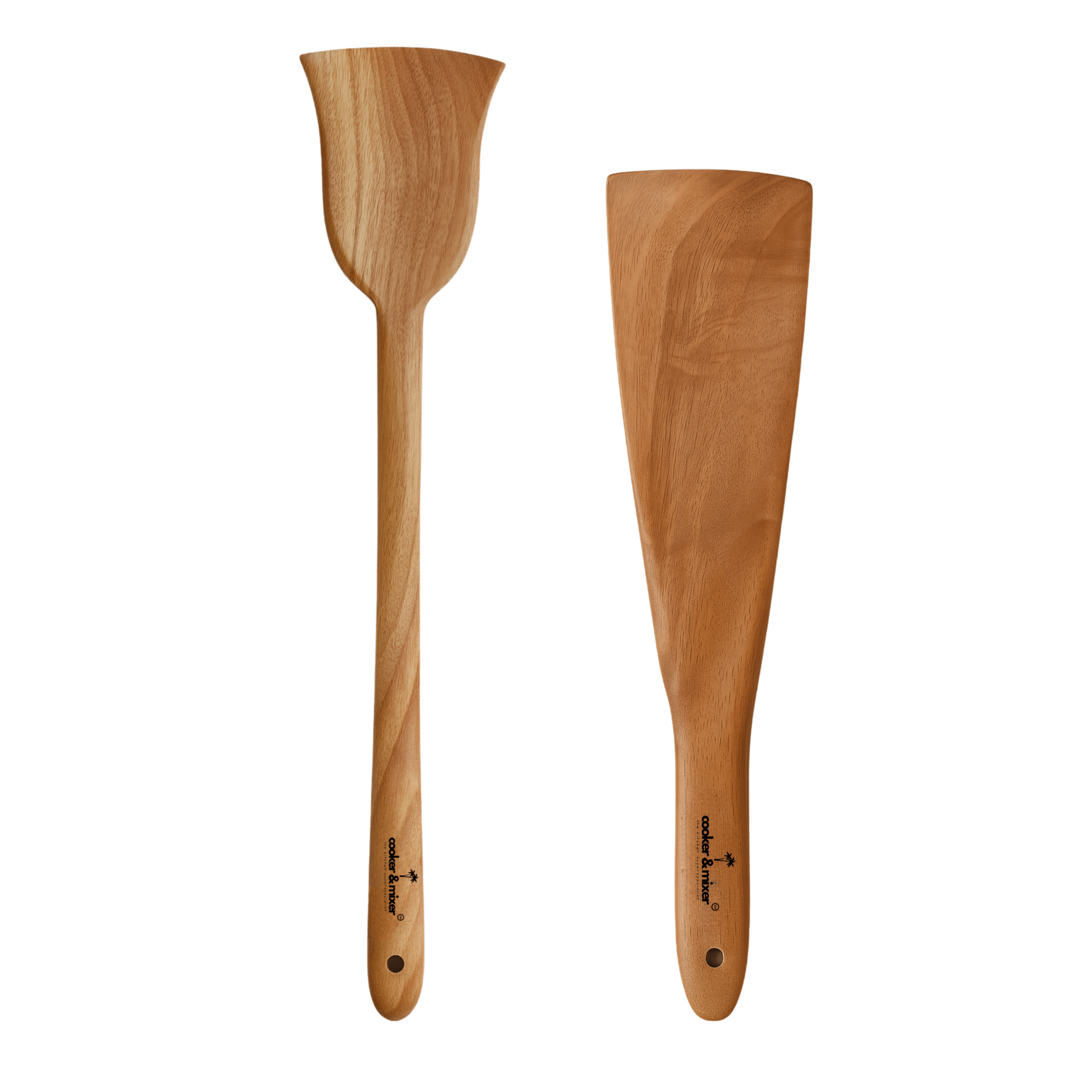 Neem Wooden Spatula Set - 2 Pcs (Turner Combo) - Twin Palmyra