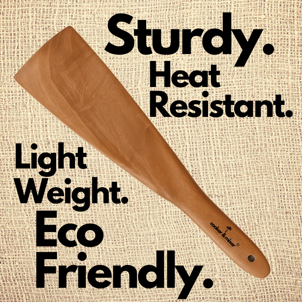 Neem Wooden Spatula Set - 2 Pcs (Turner Combo) - Twin Palmyra