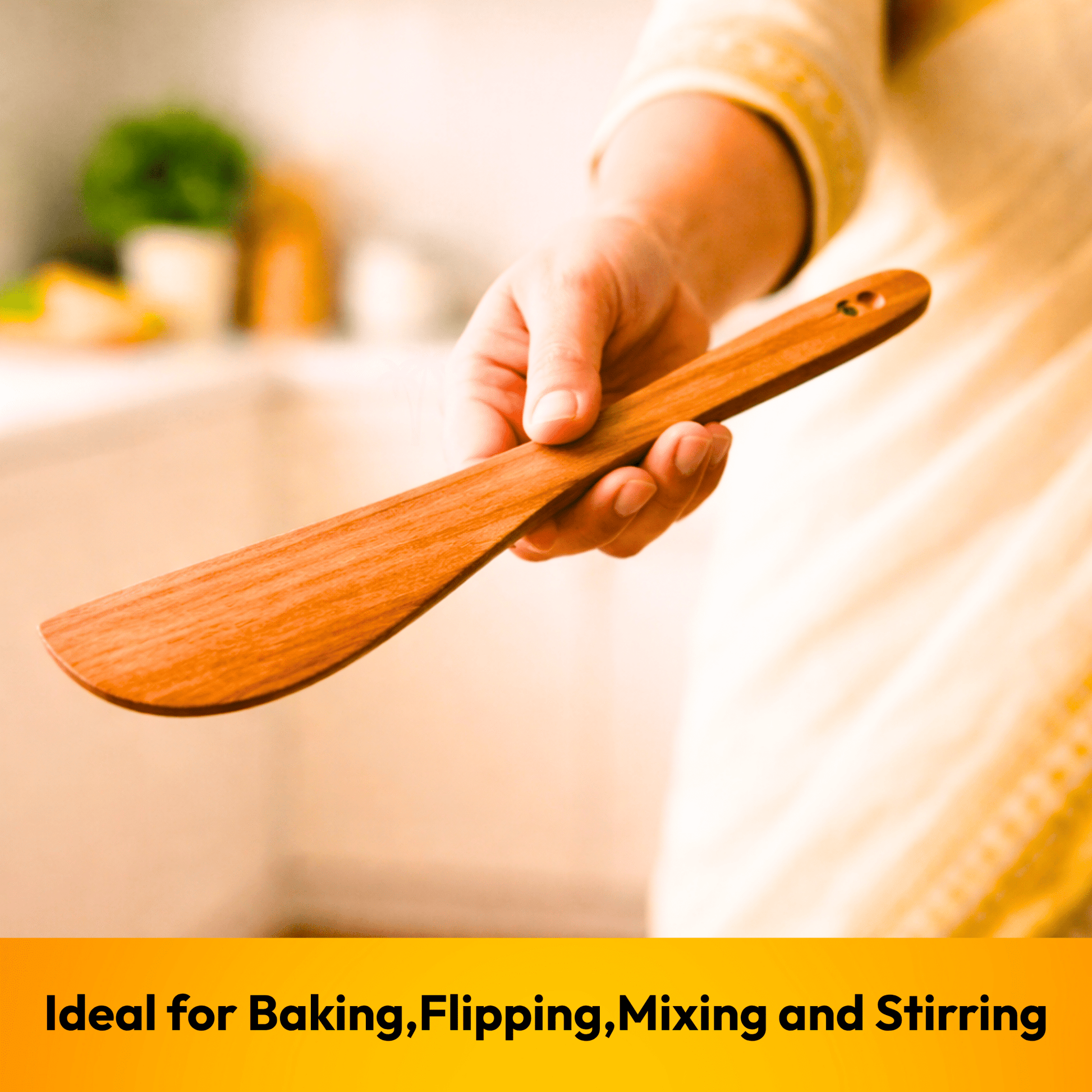 Neem Wooden Spatula - Baking/Flipping/Mixing/Stirring - Twin Palmyra