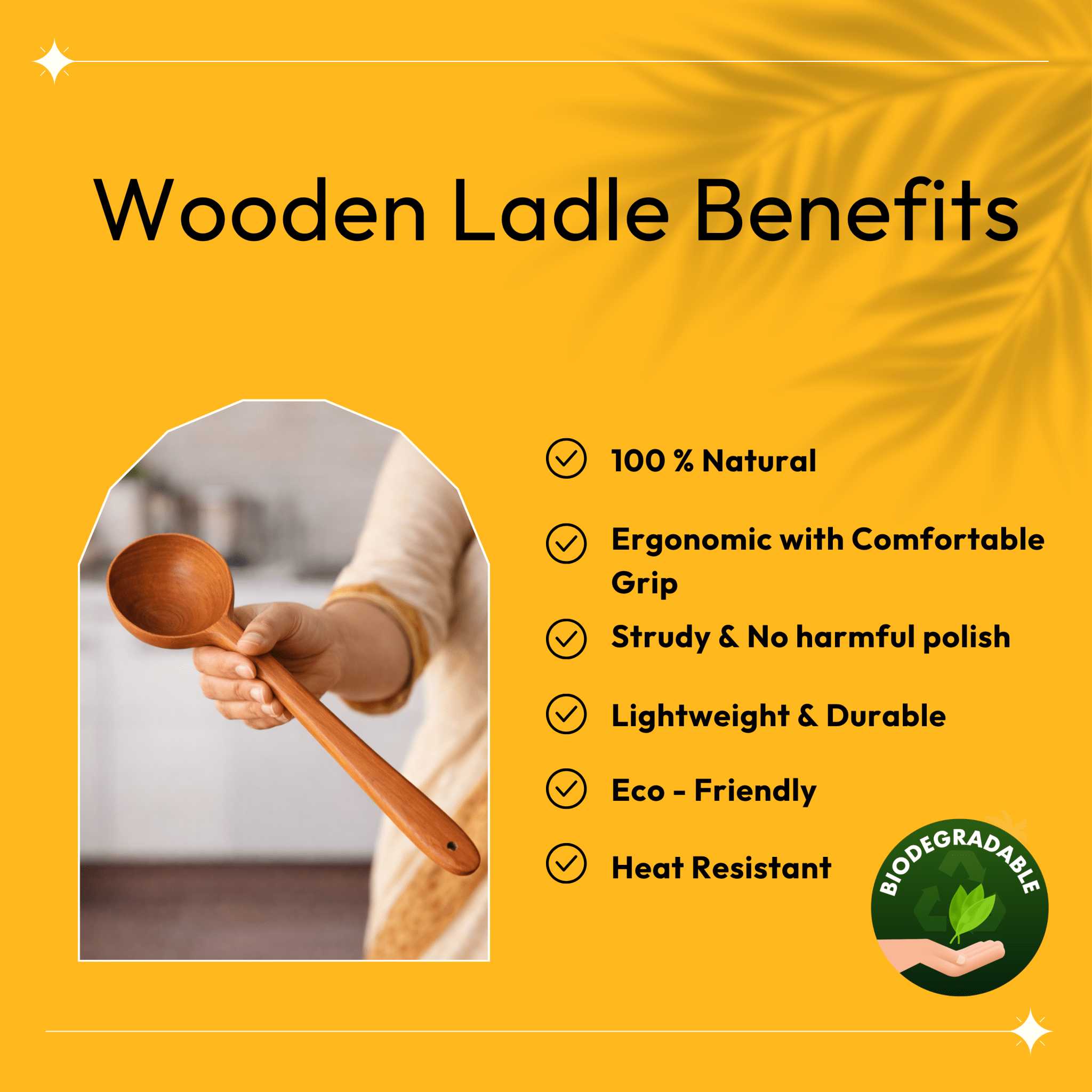 Neem Wooden Spatula - Ladle/karandi - Twin Palmyra