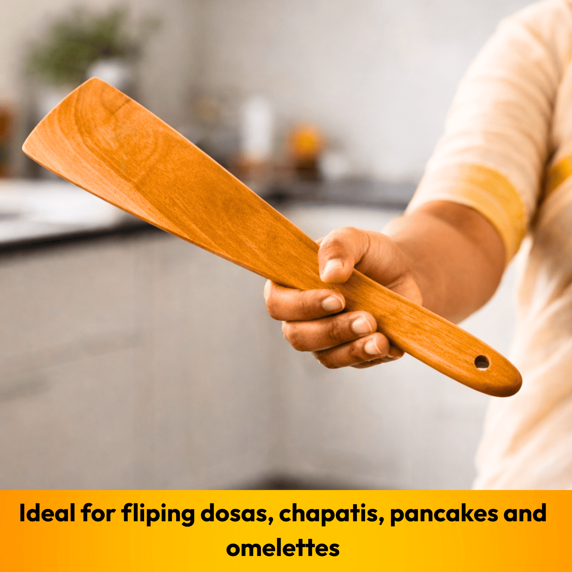 Neem Wooden Spatula Set - 2 Pcs (Turner Combo) - Twin Palmyra